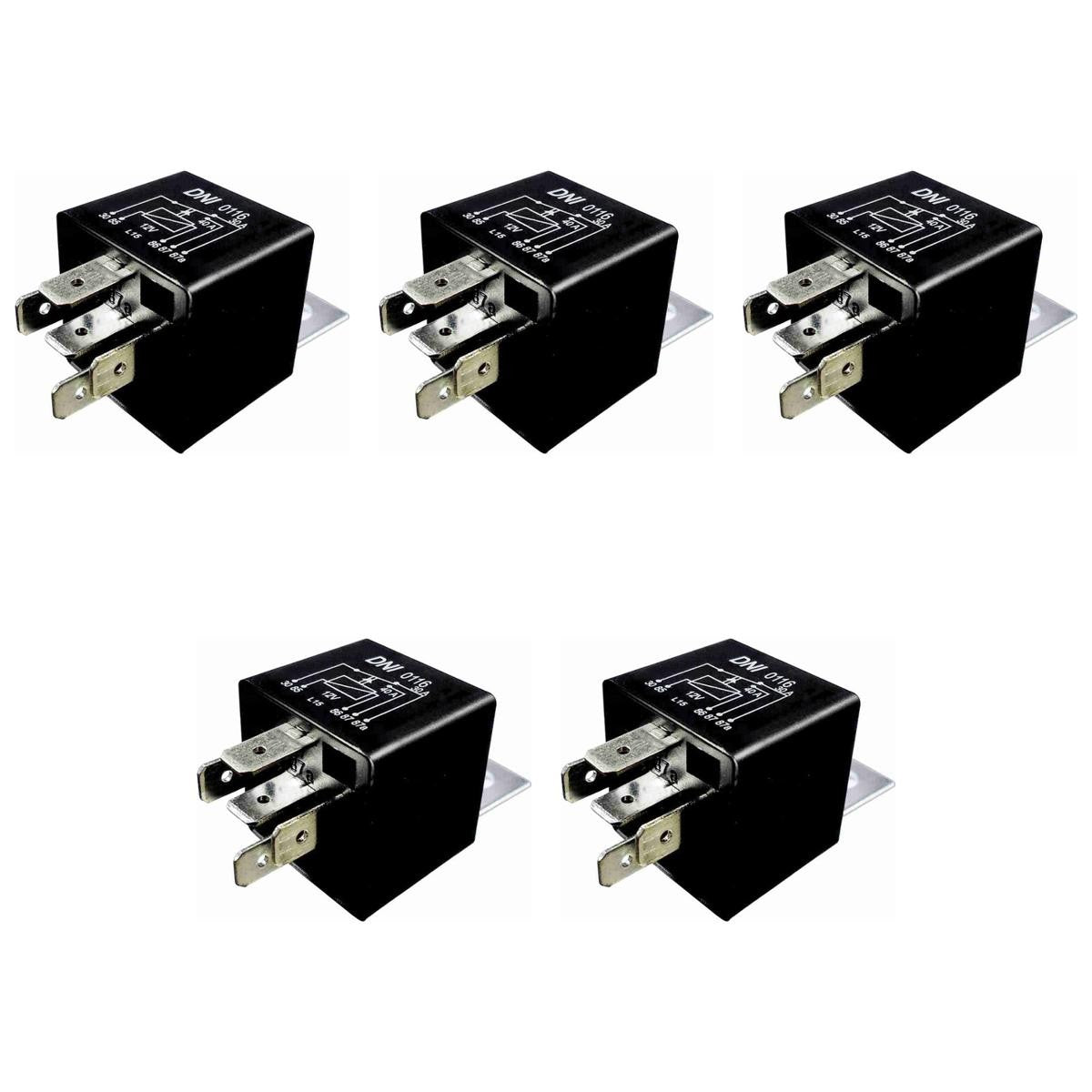 5 Relés Auxiliar Reversor 12V 5 Terminais - DNI 0116 - (1)