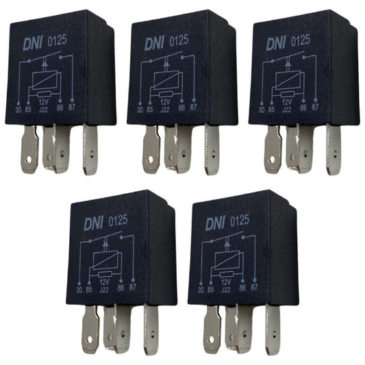 5 Mini Relés Auxiliar com Resistor 12V 4 Terminais - DNI 0125 - (1)