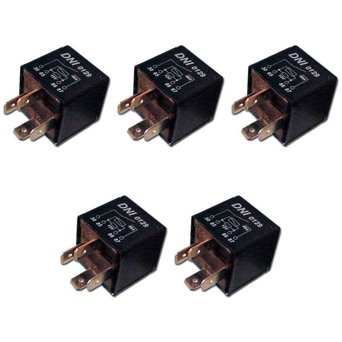 5 Relés de Injeção Eletrônica para Bomba de Combustível com Resistor 12V - DNI 0129 - (1)