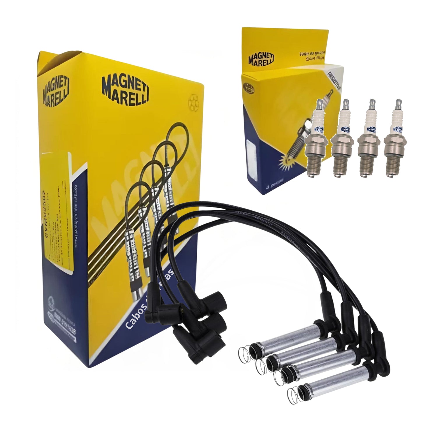 Jogo De Cabo E Vela De Ignição - Magneti Marelli - CVMG9002 / F7RCMM - (1)