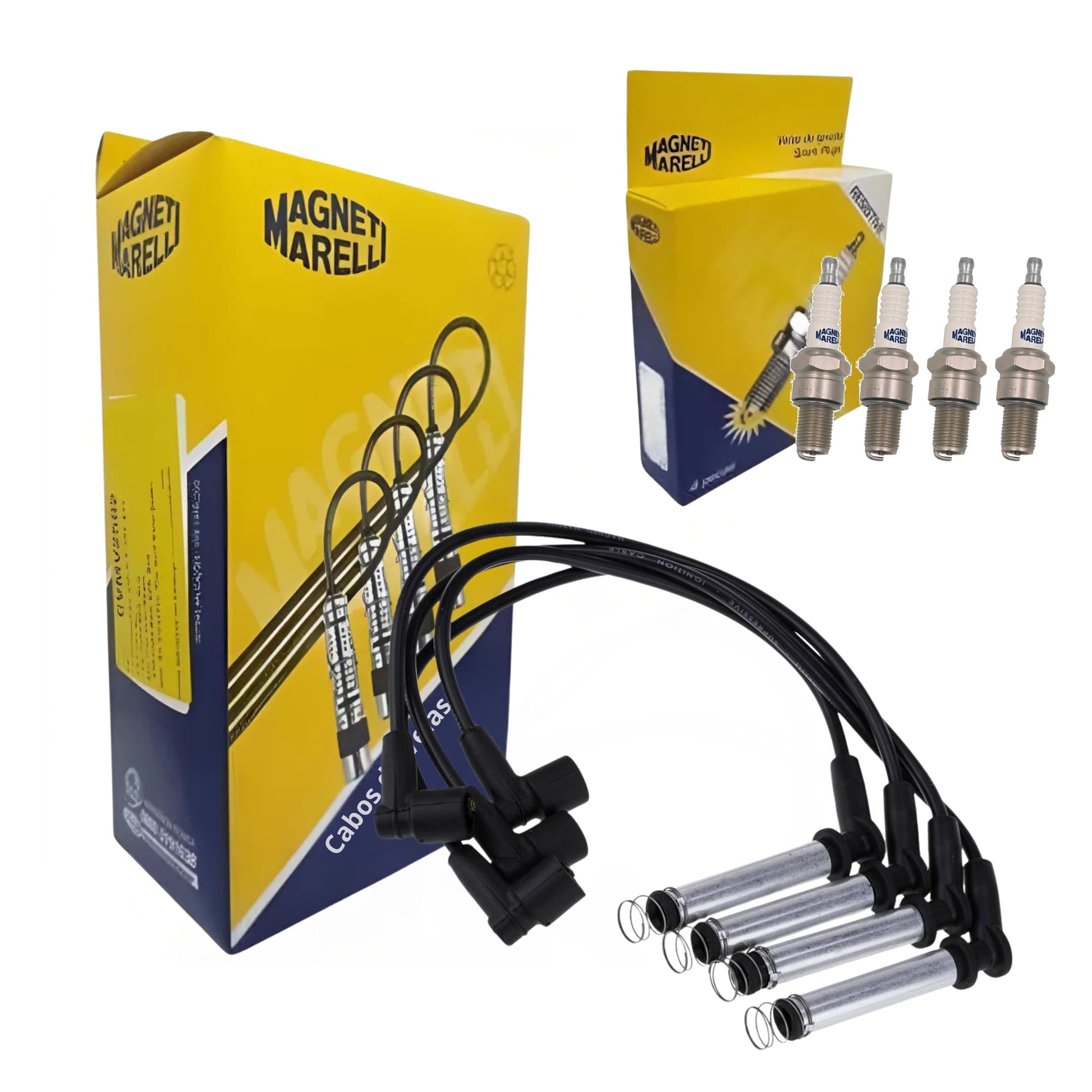 Jogo De Cabo E Vela De Ignição - Magneti Marelli - CVMG9002 / F7RCMM - (1)