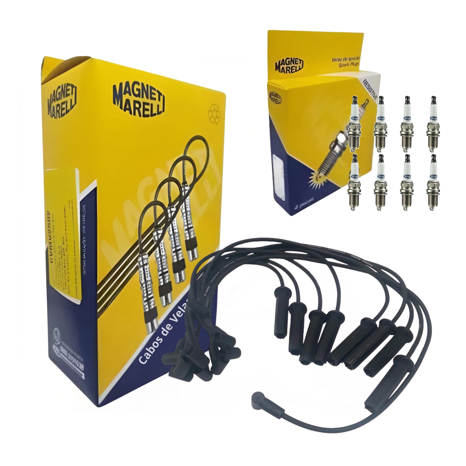 Jogo De Cabo E Vela De Ignição - Magneti Marelli - CVMC0202 / K5RF2MM - (1)
