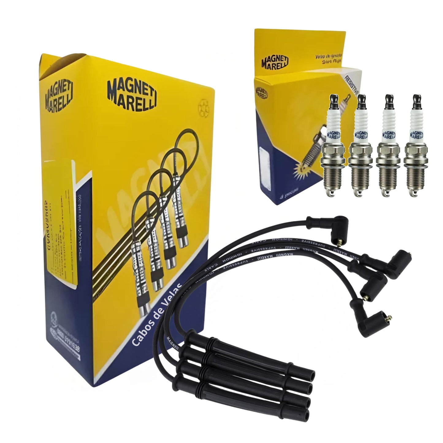 Jogo De Cabo E Vela De Ignição - Magneti Marelli - CVMR1102 / K5RF2MM - (1)
