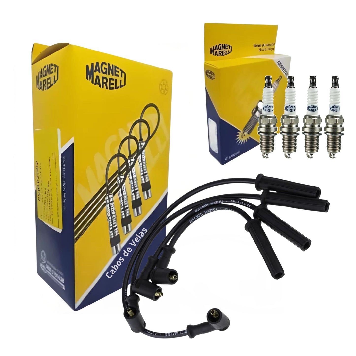 Jogo De Cabo E Vela De Ignição - Magneti Marelli - CVMR1302 / K5RF2MM - (1)