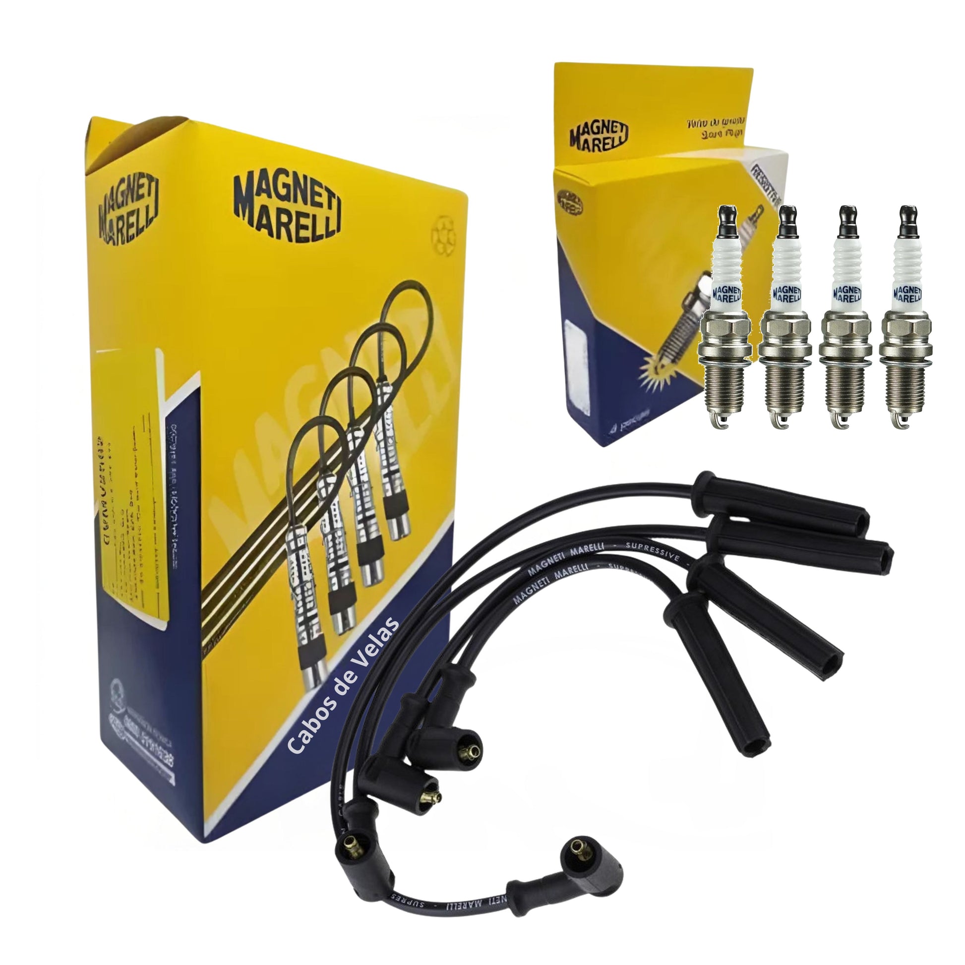Jogo De Cabo E Vela De Ignição - Magneti Marelli - CVMR1302 / K5RF2MM - (1)