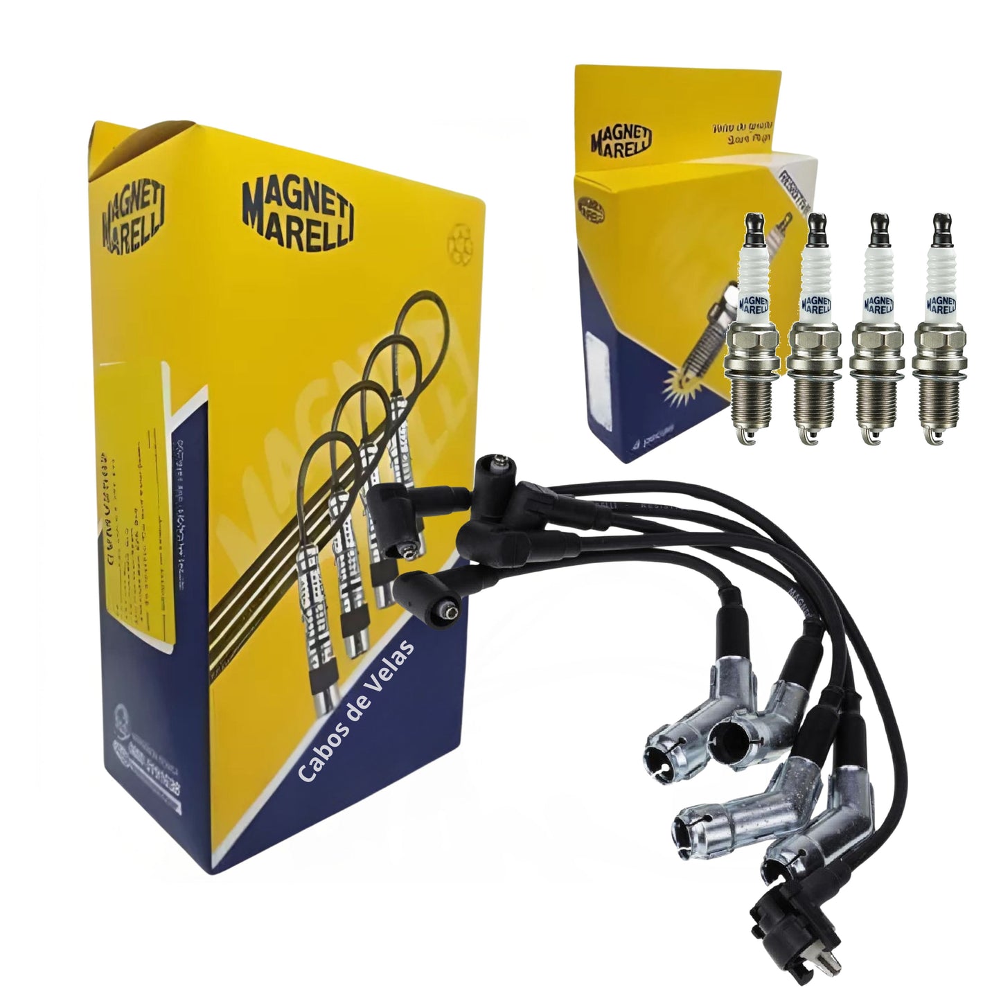 Jogo De Cabo E Vela De Ignição - Magneti Marelli - CVMV1102 / K5RF2MM - (1)