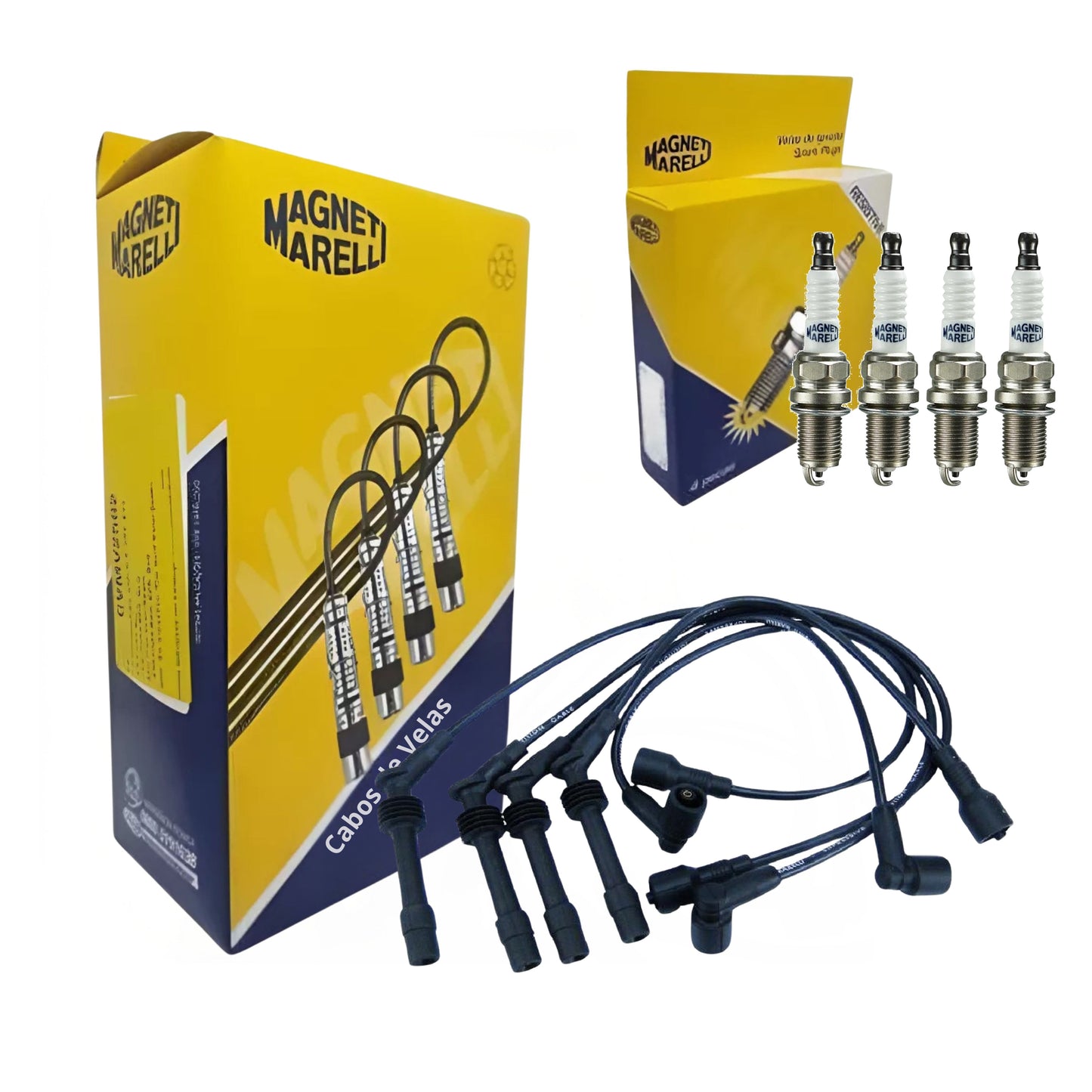 Jogo De Cabo E Vela De Ignição - Magneti Marelli - CVMG8002 / K5RF2MM - (1)