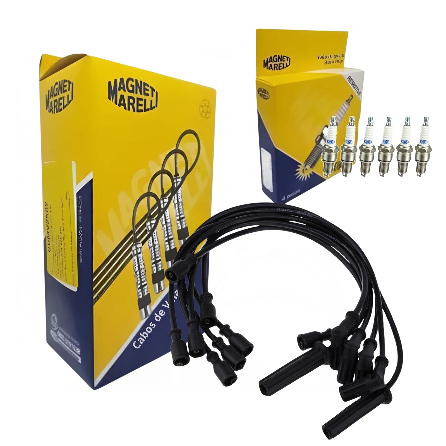 Jogo De Cabo E 6 Velas De Ignição - Magneti Marelli - CVMG8102 / F5RFMM - (1)