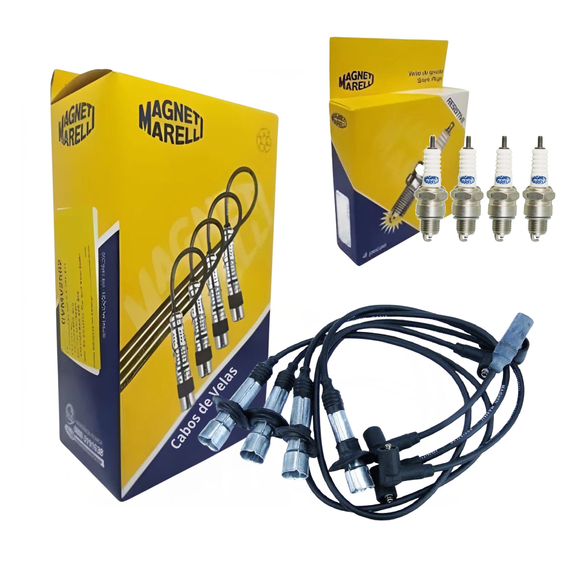 Jogo De Cabo E Vela De Ignição - Magneti Marelli - CVMV2302 / E5TCMM - (1)