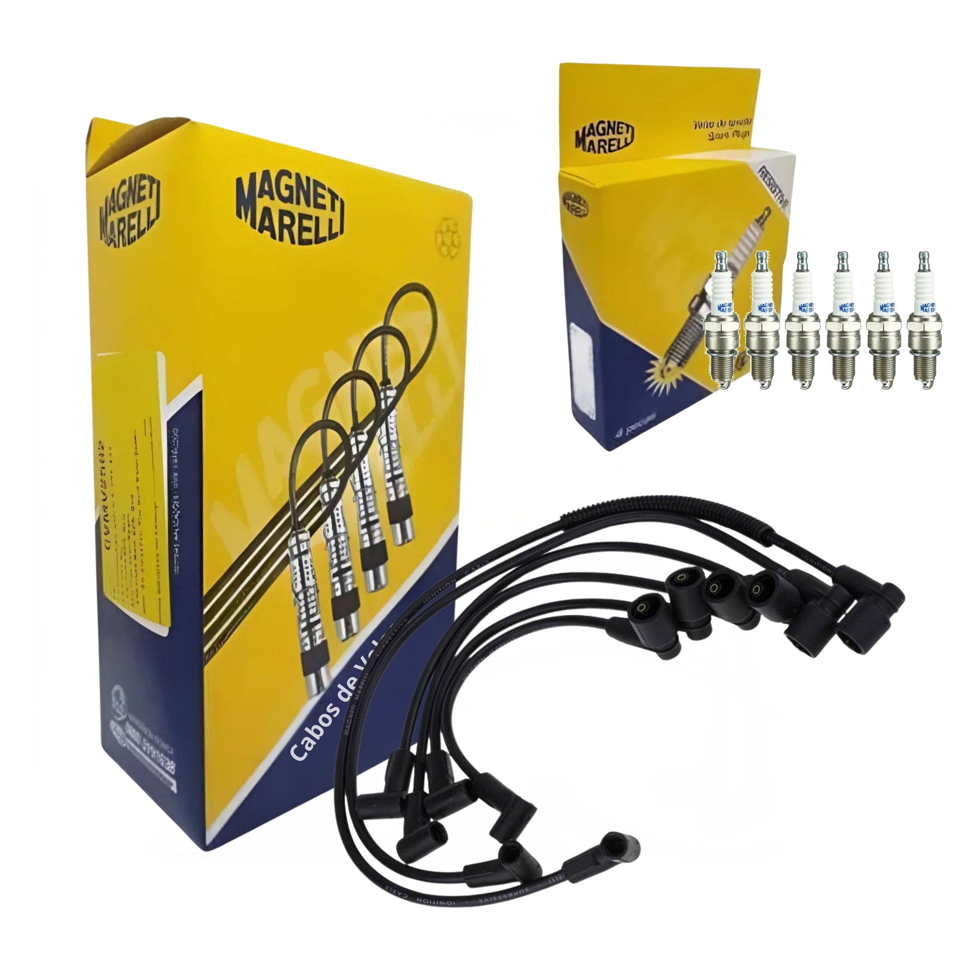 Jogo De Cabo E Vela De Ignição - Magneti Marelli - CVMG7502 / F6RFMM - (1)