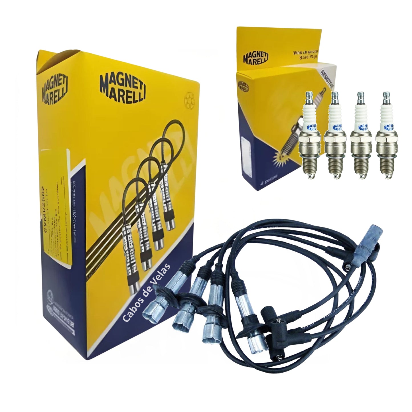 Jogo De Cabo E Vela De Ignição - Magneti Marelli - CVMV2302 / F6RFMM - (1)