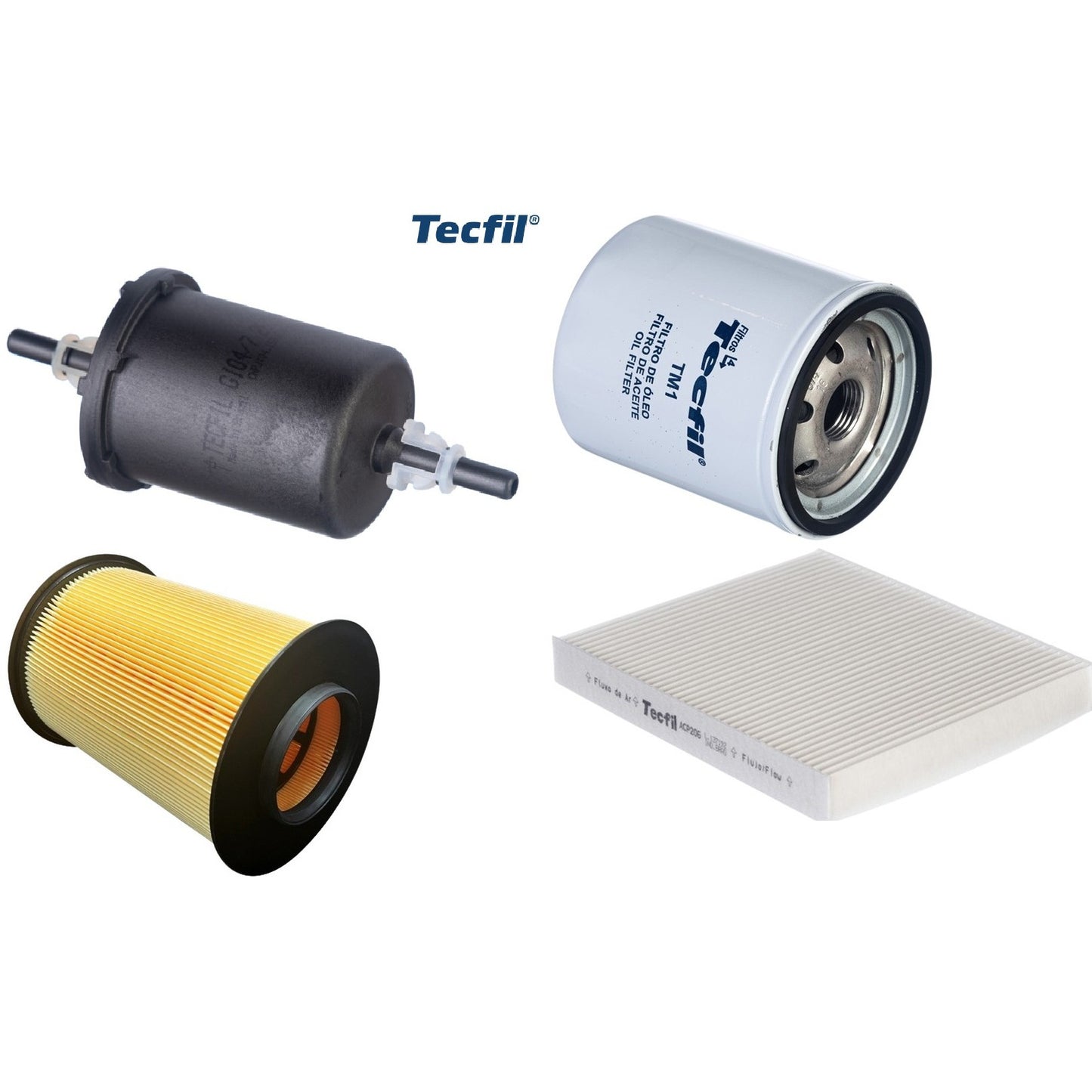 Kit Filtros de Ar do Motor, Óleo, Cabine e Combustível - Tecfil - ACP206 / ARS5196/1 / GI04/7 / PSL34M-(TM1) - (1)