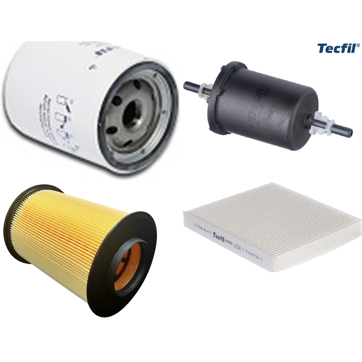 Kit Filtros de Ar do Motor, Óleo, Cabine e Combustível - Tecfil - ACP206 / ARS5196/1 / GI04/7 / PSL147 - (1)