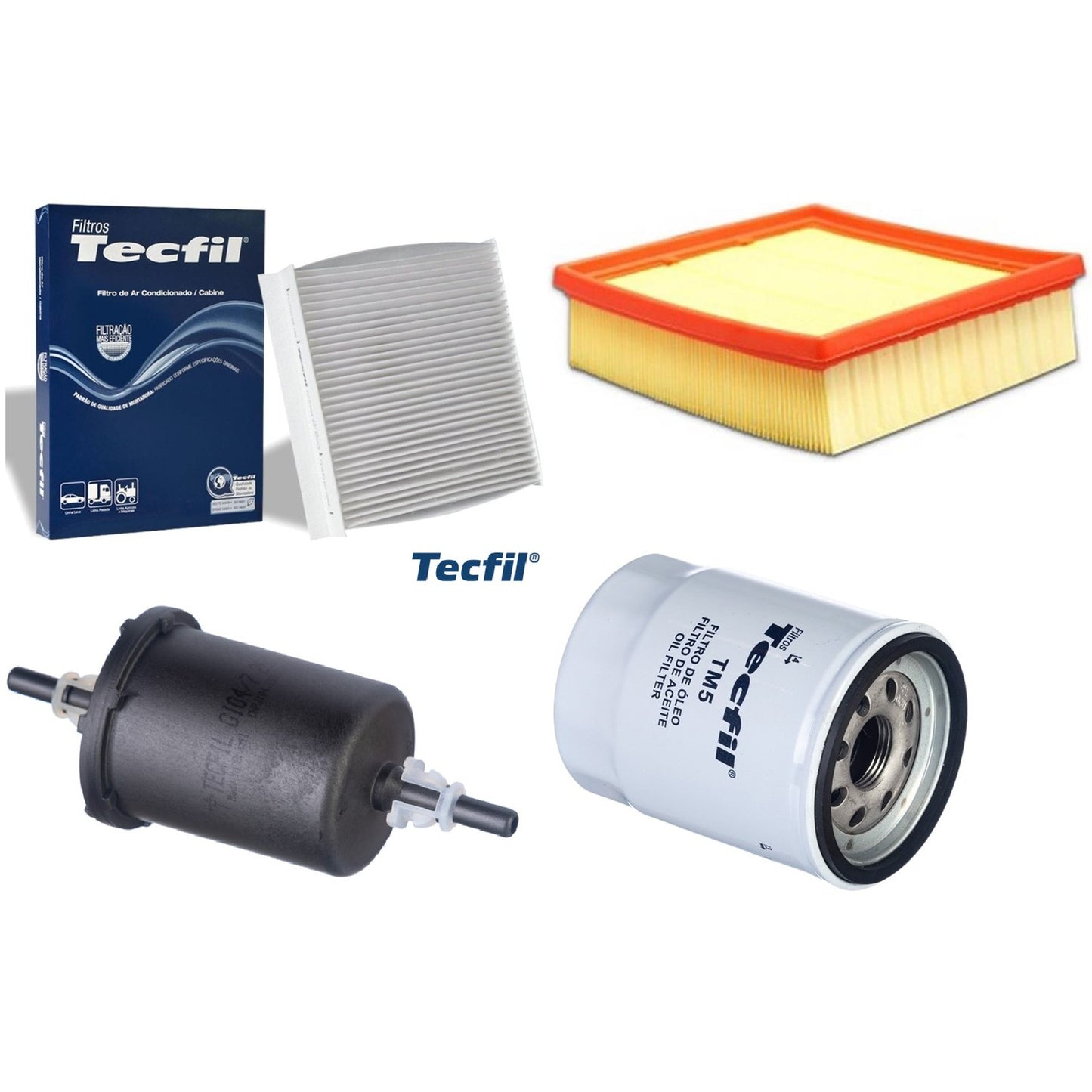 Kit Filtros de Ar do Motor, Óleo, Cabine e Combustível - Tecfil - ACP904 / ARL4155 / GI04/7 / PSL55M-(TM5) - (1)