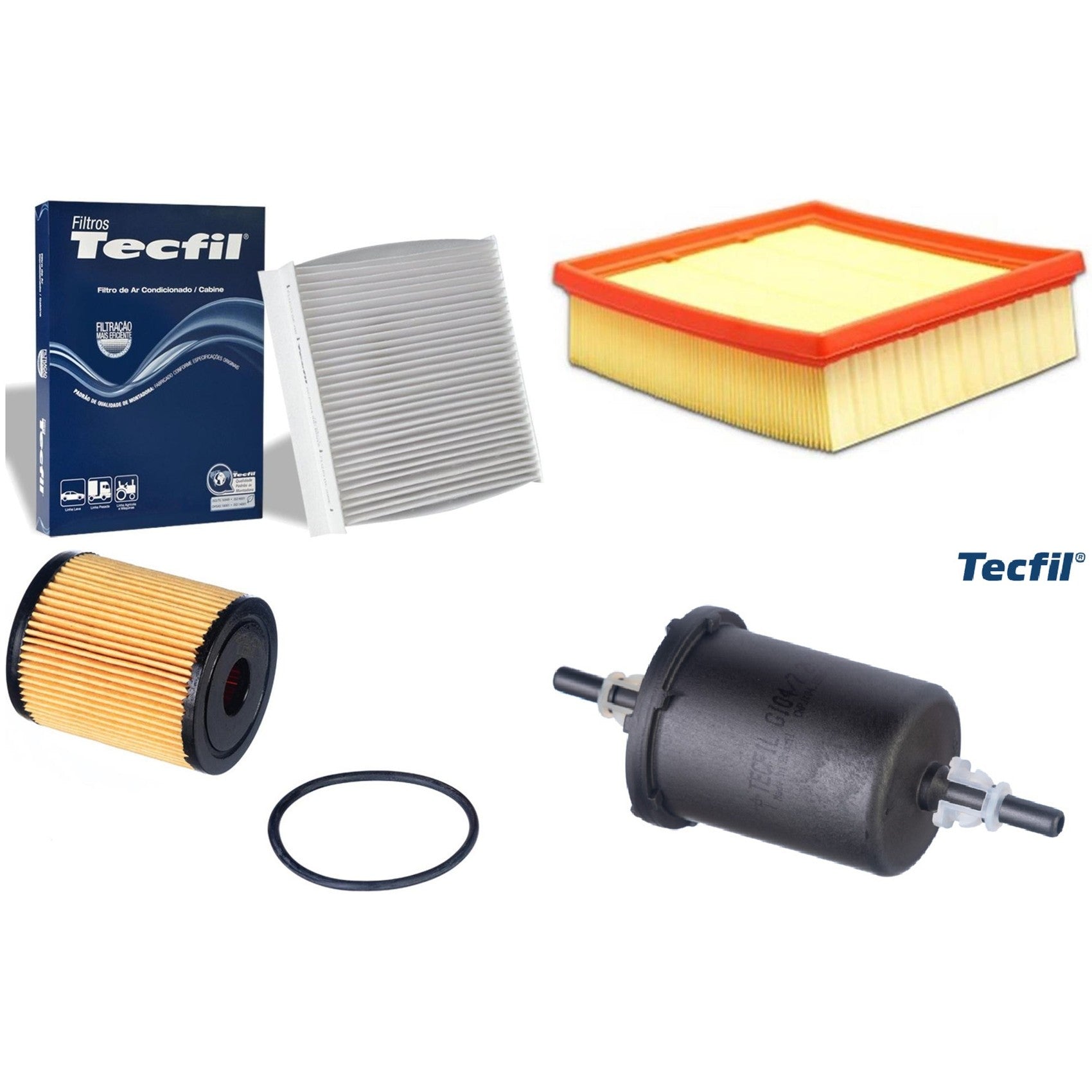Kit Filtros de Ar do Motor, Óleo, Cabine e Combustível - Tecfil - ACP904 / ARL4155 / GI04/7 / PEL119 - (1)