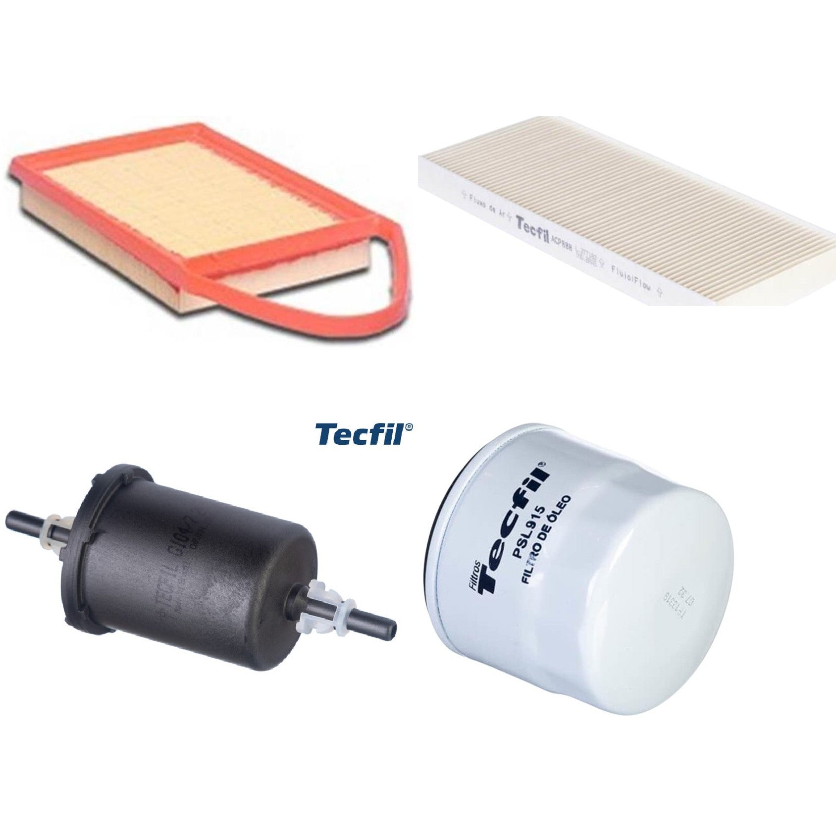 Kit Filtros de Ar do Motor, Óleo, Cabine e Combustível - Tecfil - ACP888 / ARL2204 / GI04/7 / PSL915 - (1)