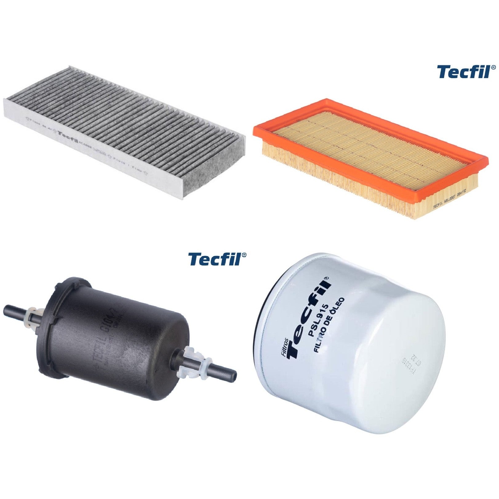 Kit Filtros de Ar do Motor, Óleo, Cabine e Combustível - Tecfil - ACA888 / ARL2207 / GI04/7 / PSL915 - (1)