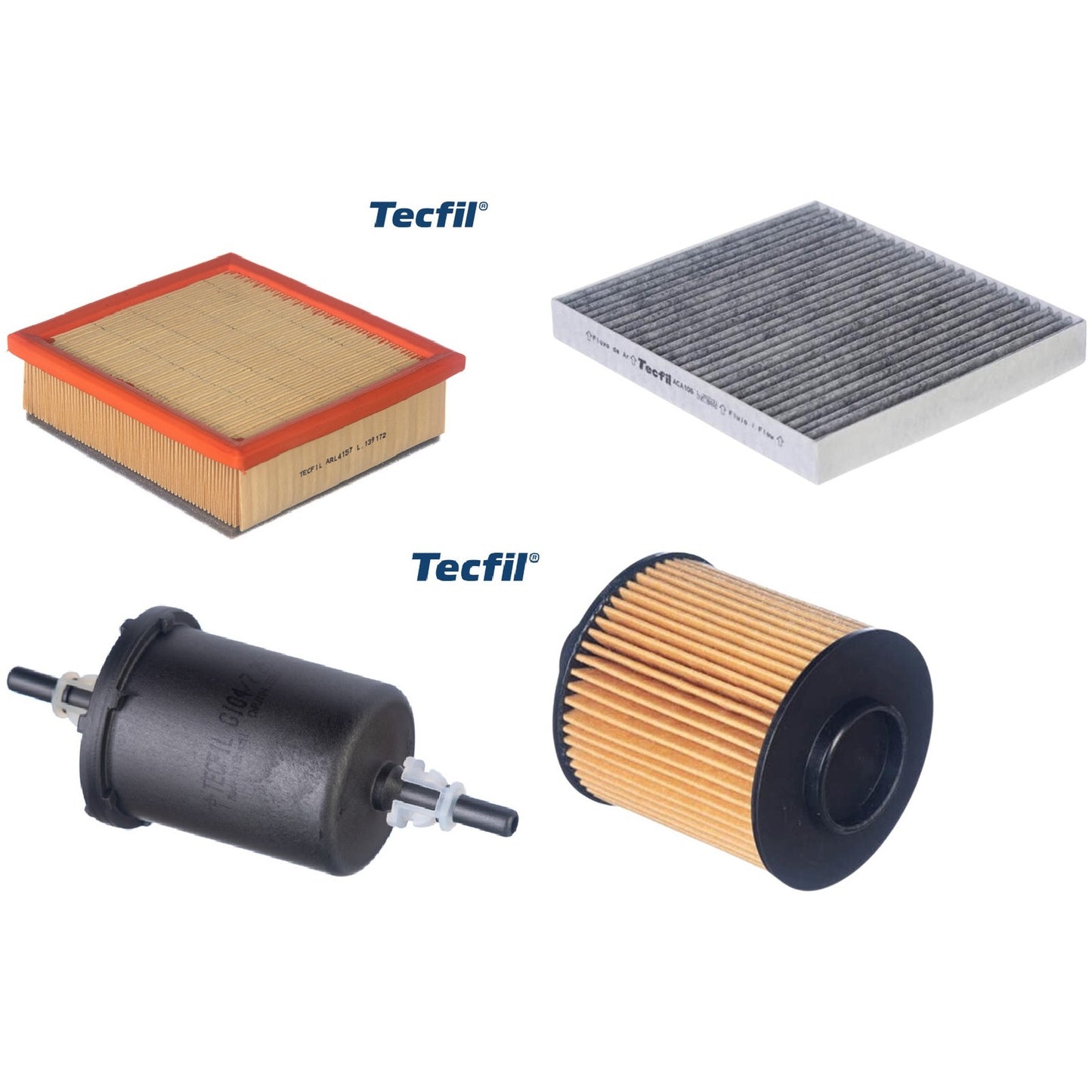 Kit Filtros de Ar do Motor, Óleo, Cabine e Combustível - Tecfil - ACA106 / ARL4157 / GI04/7 / PEL727 - (1)