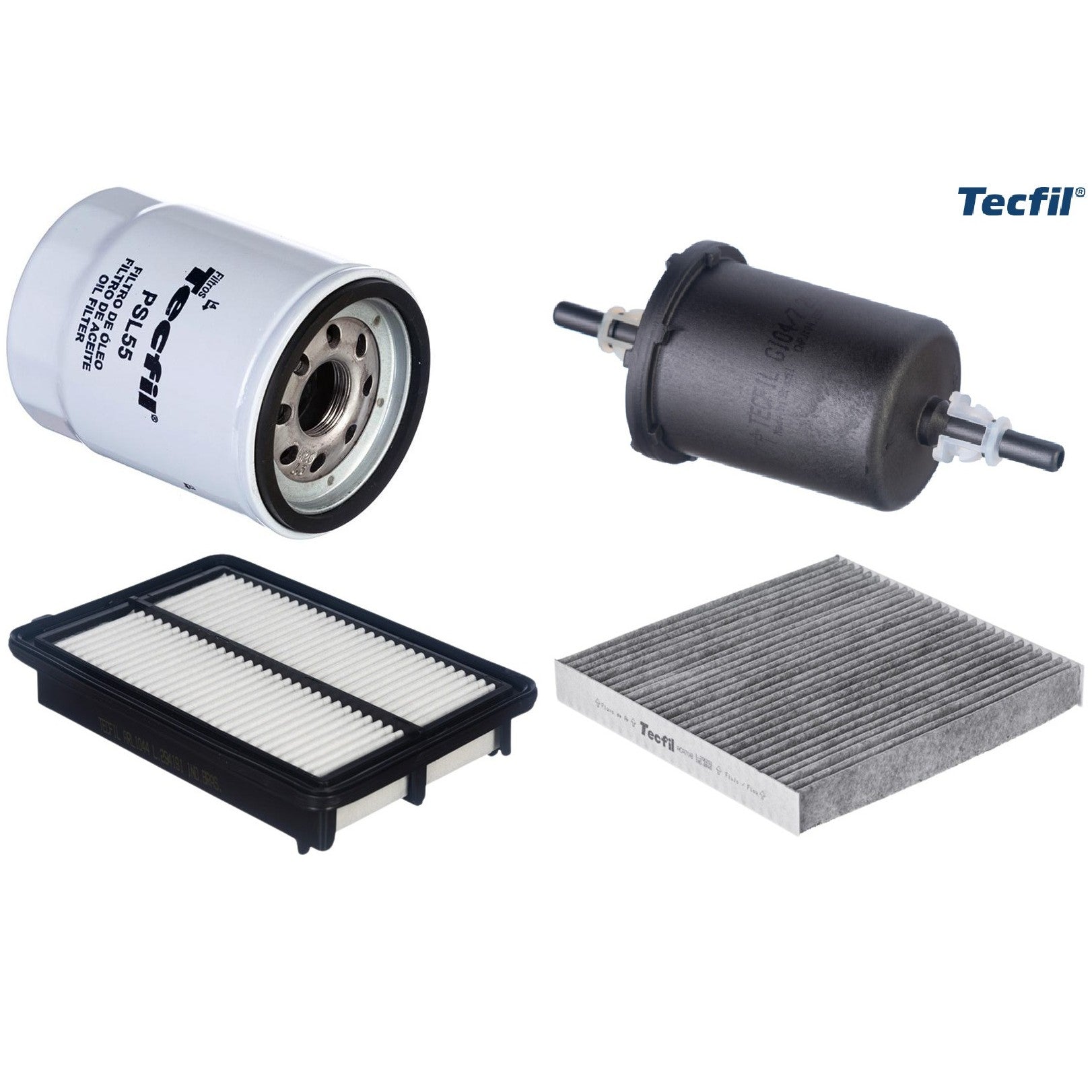 Kit Filtros de Ar do Motor, Óleo, Cabine e Combustível - Tecfil - ACA708 / ARL1044 / GI04/7 / PSL55 - (1)
