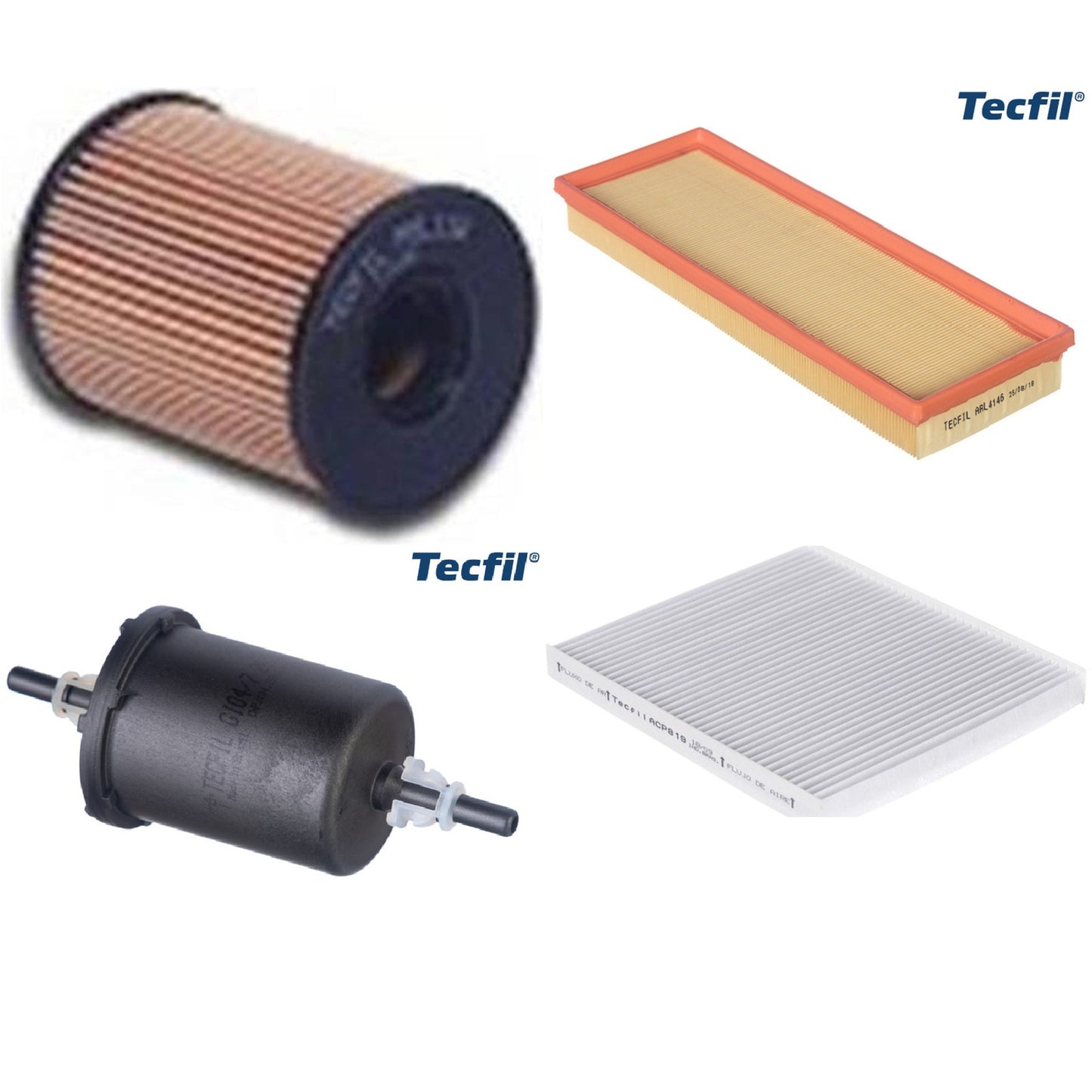 Kit Filtros de Ar do Motor, Óleo, Cabine e Combustível - Tecfil - ACP819 / ARL4146 / GI04/7 / PEL118 - (1)