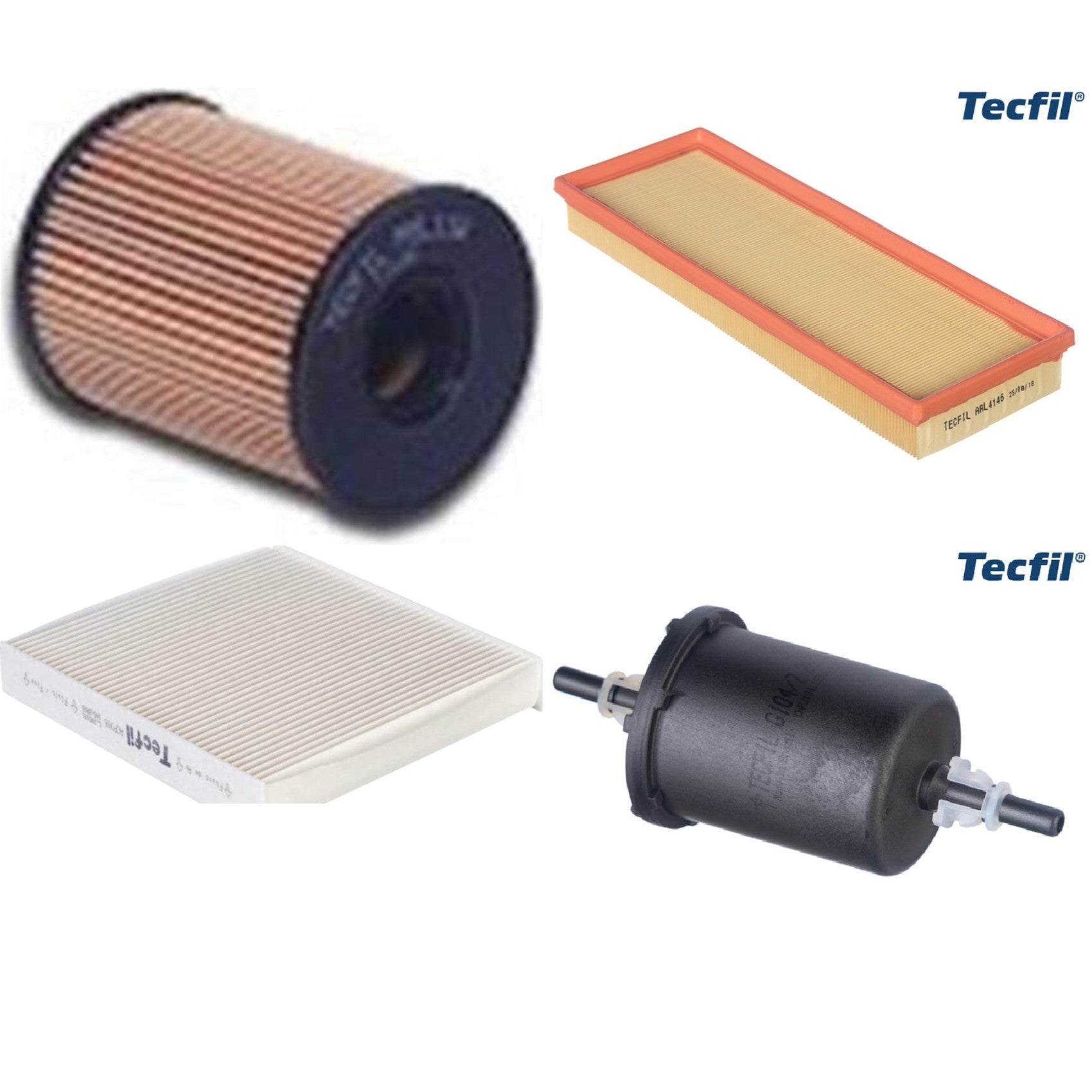 Kit Filtros de Ar do Motor, Óleo, Cabine e Combustível - Tecfil - ACP906 / ARL4146 / GI04/7 / PEL118 - (1)