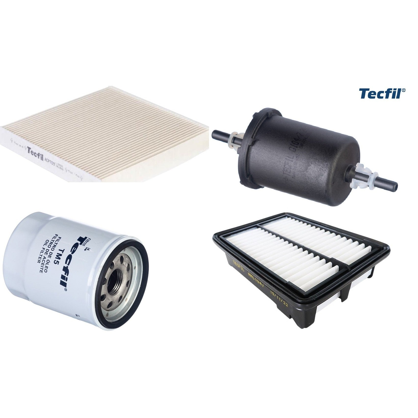 Kit Filtros de Ar do Motor, Óleo, Cabine e Combustível - Tecfil - ACP709 / ARL1047 / GI04/7 / PSL55M-(TM5) - (1)