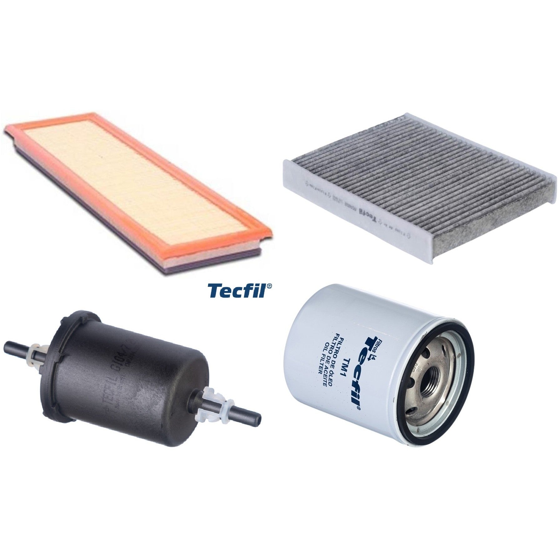 Kit Filtros de Ar do Motor, Óleo, Cabine e Combustível - Tecfil - ACA202 / ARL9608 / GI04/7 / PSL34M-(TM1) - (1)