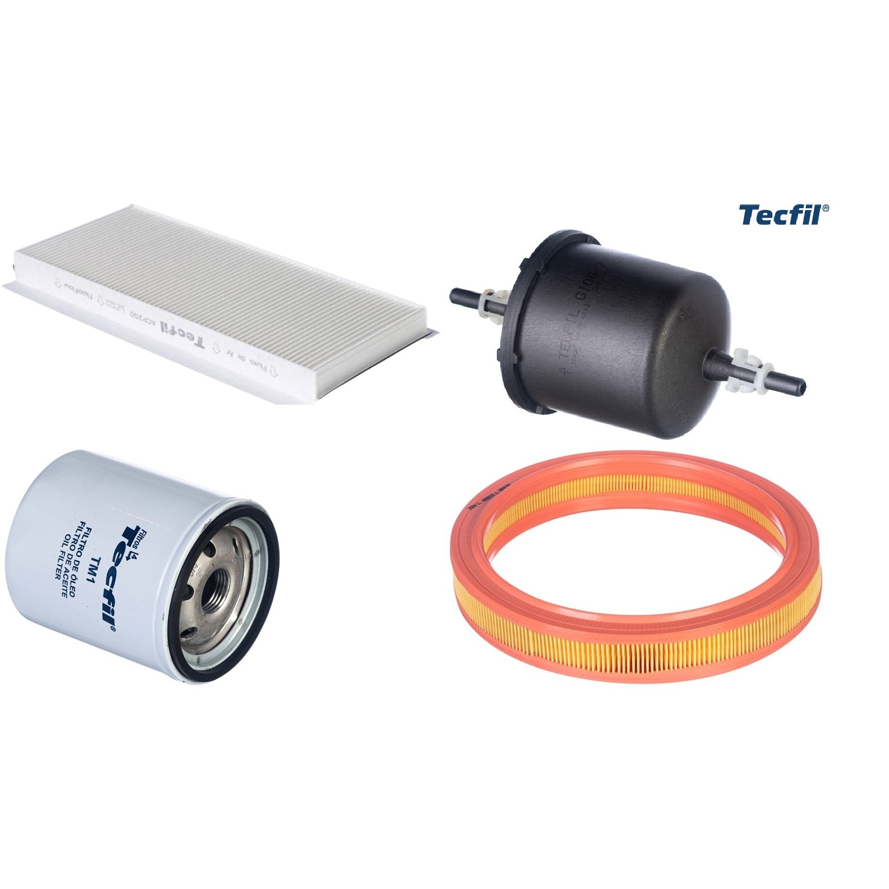 Kit Filtros de Ar do Motor, Óleo, Cabine e Combustível - Tecfil - ACP200 / AR8819 / GI06/7 / PSL34M-(TM1) - (1)