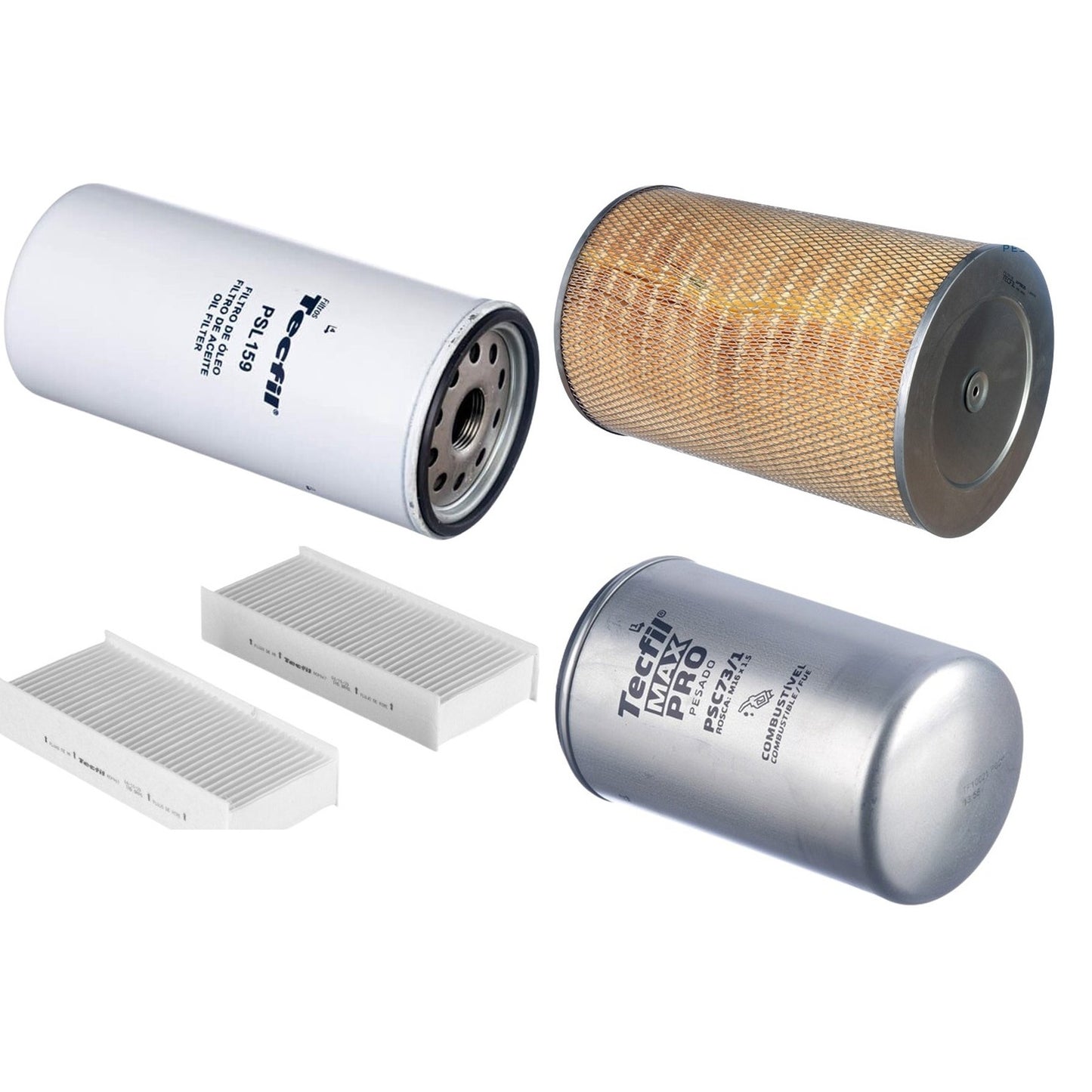 Kit Filtros de Ar do Motor, Óleo, Cabine e Combustível - Tecfil - ACP967/9 / AP9835 / PSC73/1 / PSL159 - (1)