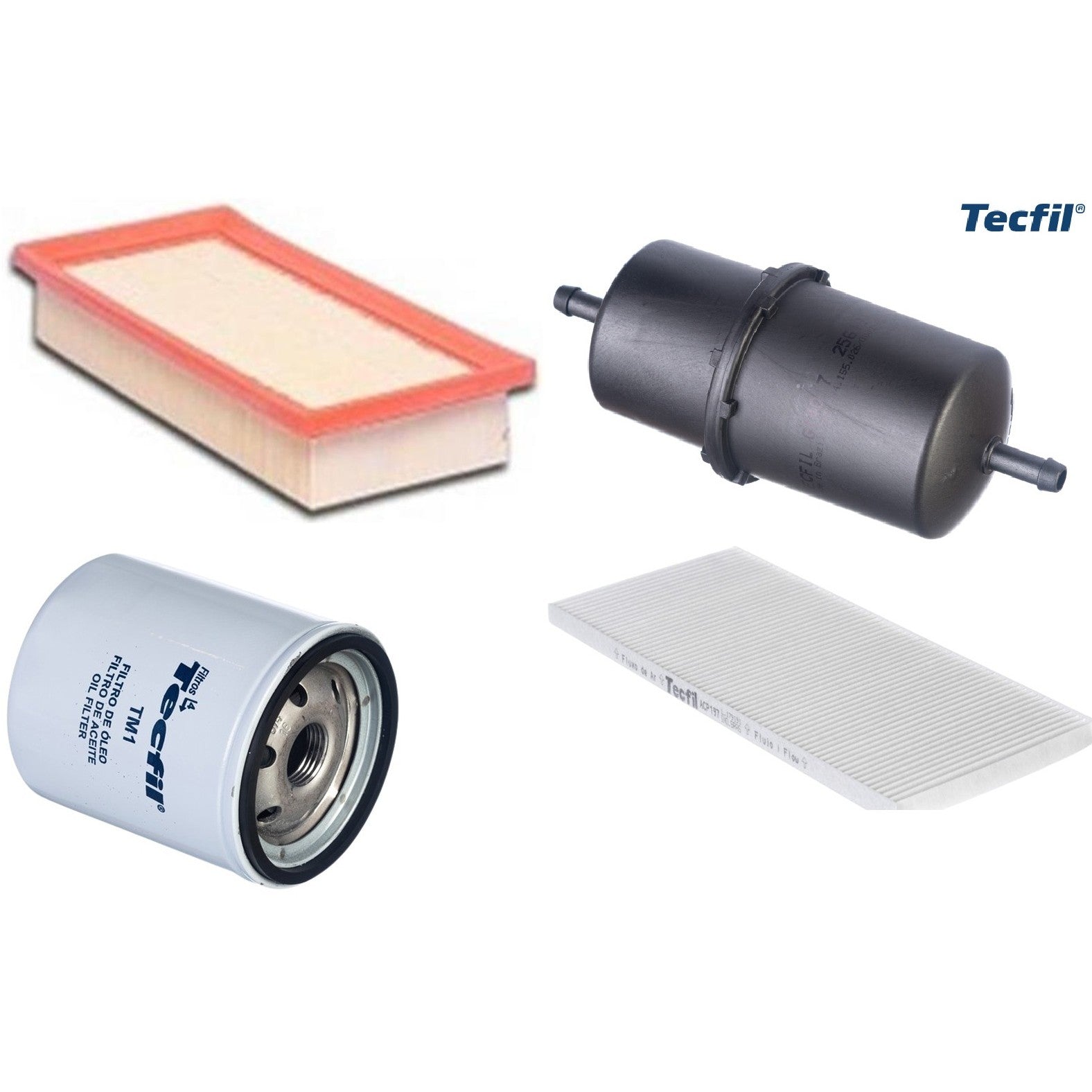 Kit Filtros de Ar do Motor, Óleo, Cabine e Combustível - Tecfil - ACP197 / ARL2505 / GI40/7 / PSL34M-(TM1) - (1)