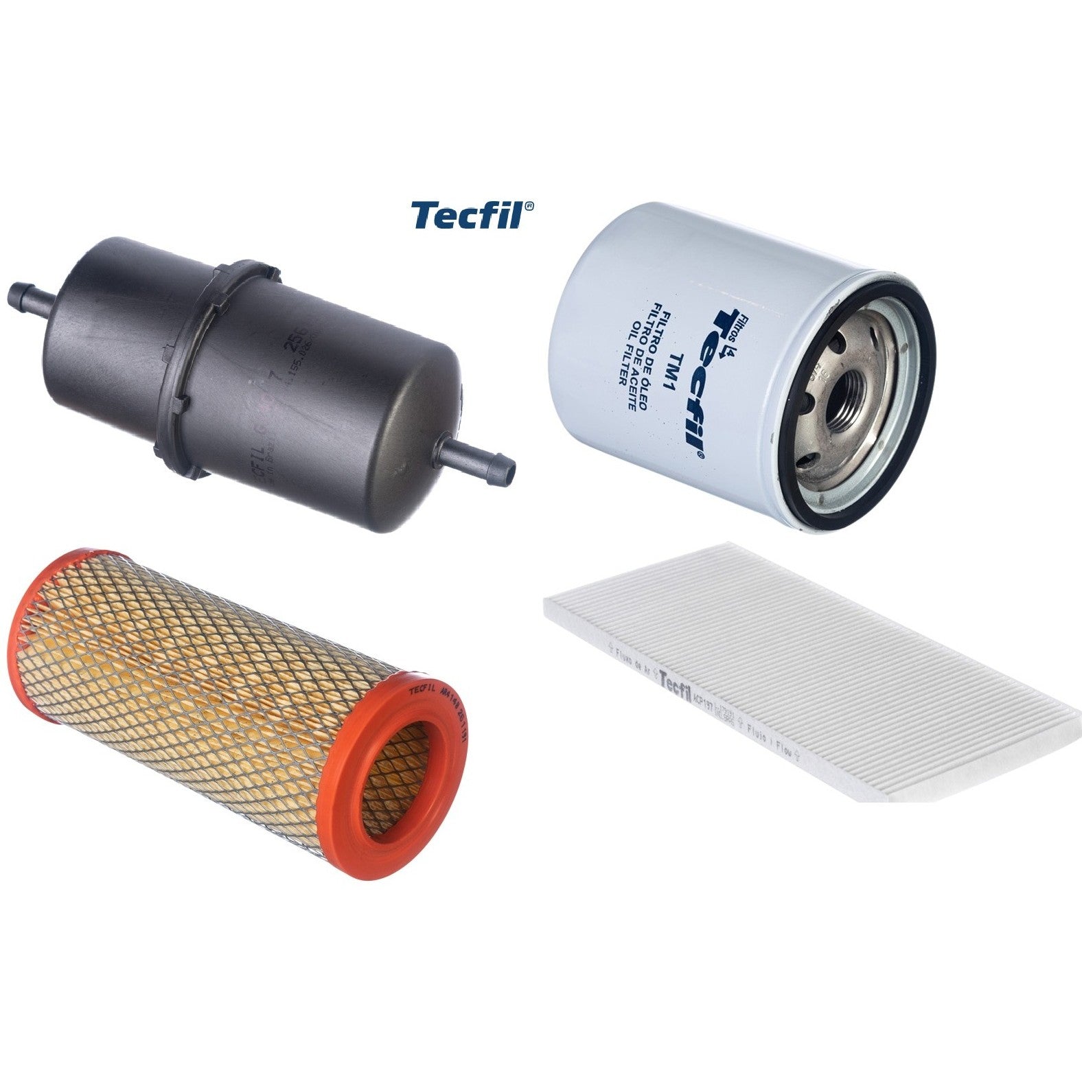 Kit Filtros de Ar do Motor, Óleo, Cabine e Combustível - Tecfil - ACP197 / AR4148 / GI40/7 / PSL34M-(TM1) - (1)