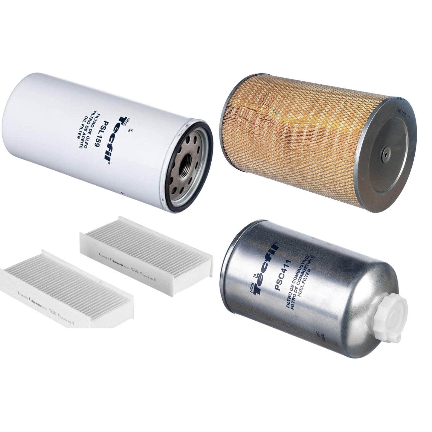 Kit Filtros de Ar do Motor, Óleo, Cabine e Combustível - Tecfil - ACP967/9 / AP9835 / PSC411 / PSL159 - (1)