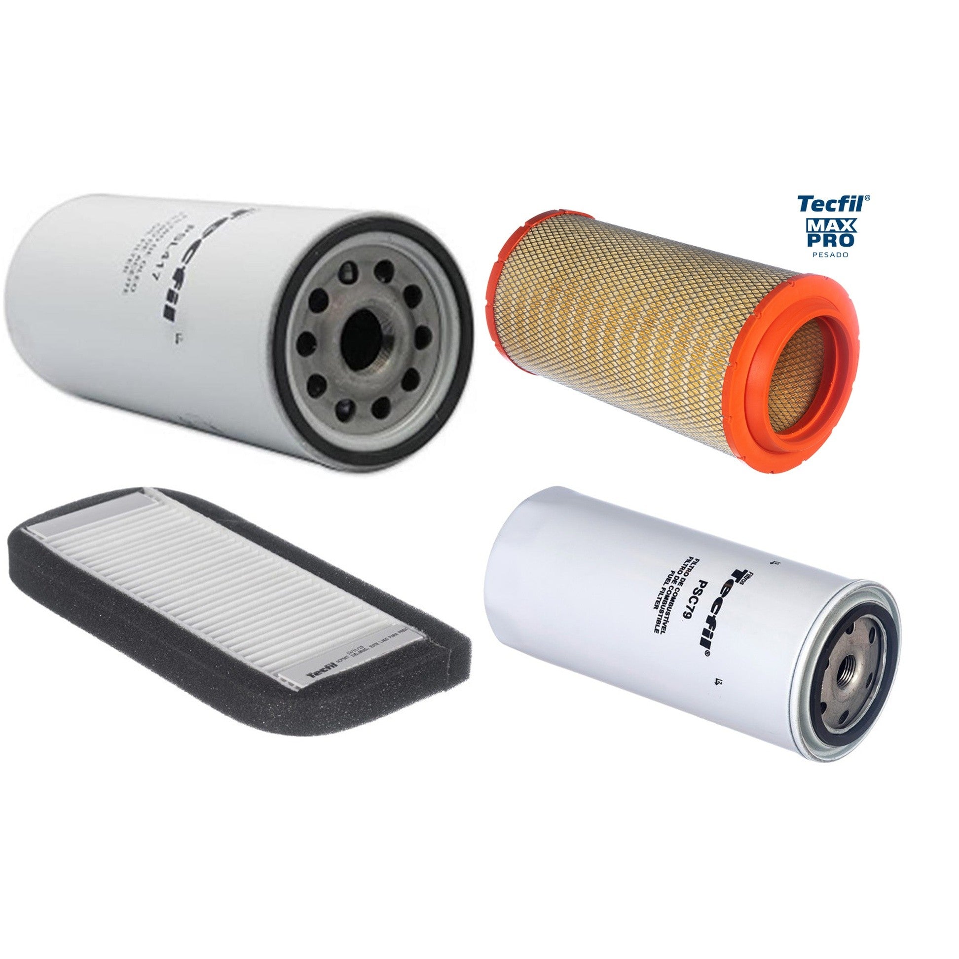 Kit Filtros de Ar do Motor, Óleo, Cabine e Combustível - Tecfil - ACP947 / ARS9840 / PSC79 / PSL417 - (1)