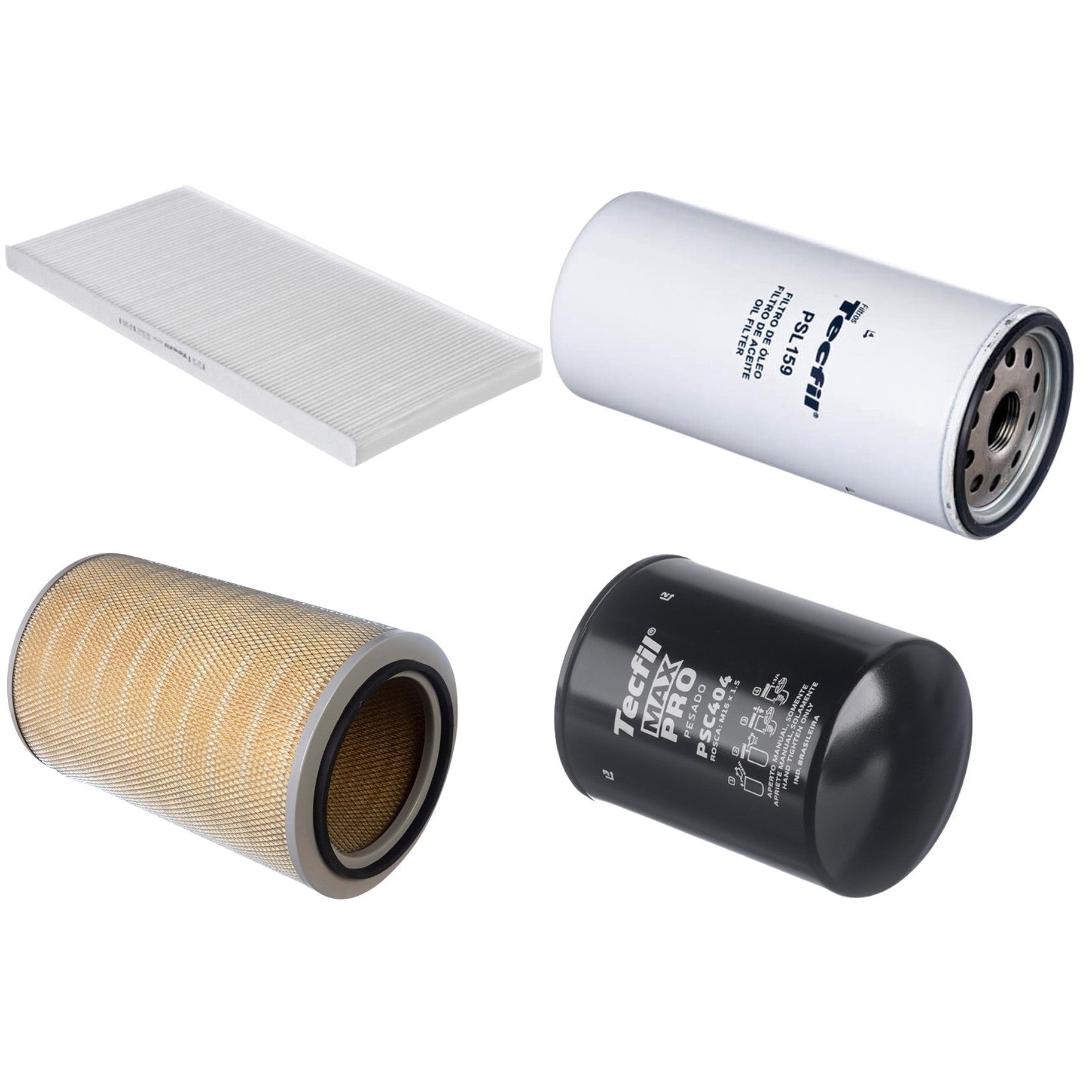 Kit Filtros de Ar do Motor, Óleo, Cabine e Combustível - Tecfil - ACP966 / AP7554 / PSC404 / PSL159 - (1)