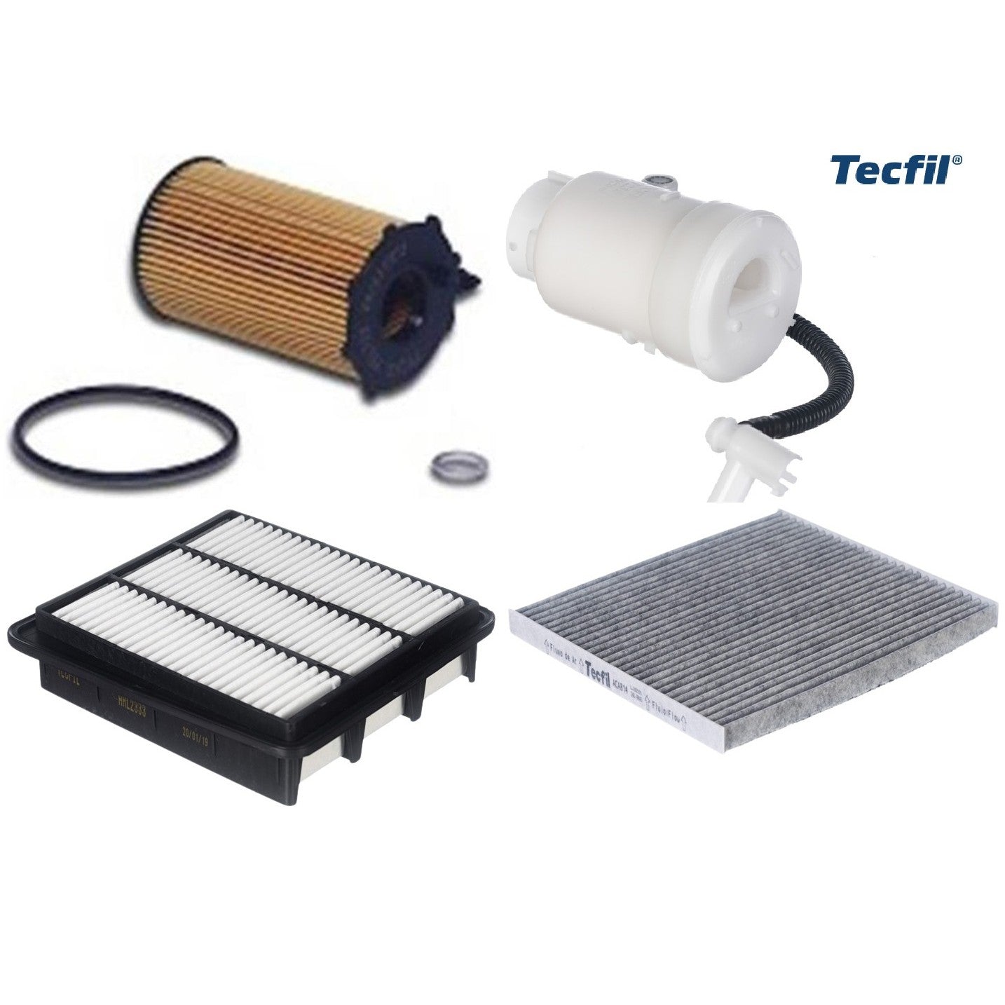 Kit Filtros de Ar do Motor, Óleo, Cabine e Combustível - Tecfil - ACA814 / ARL2333 / FBT2357 / PEL722 - (1)