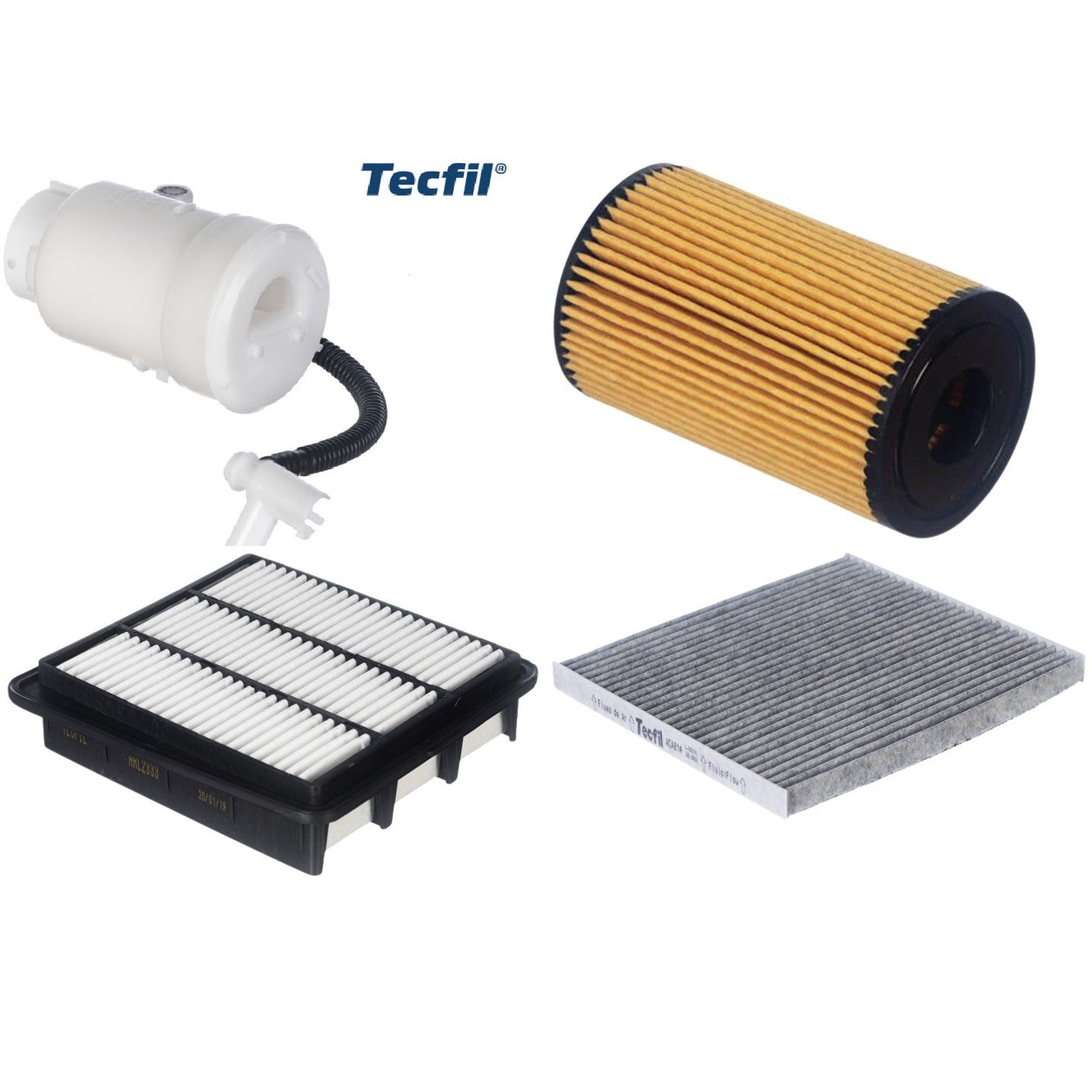 Kit Filtros de Ar do Motor, Óleo, Cabine e Combustível - Tecfil - ACA814 / ARL2333 / FBT2357 / PEL115 - (1)