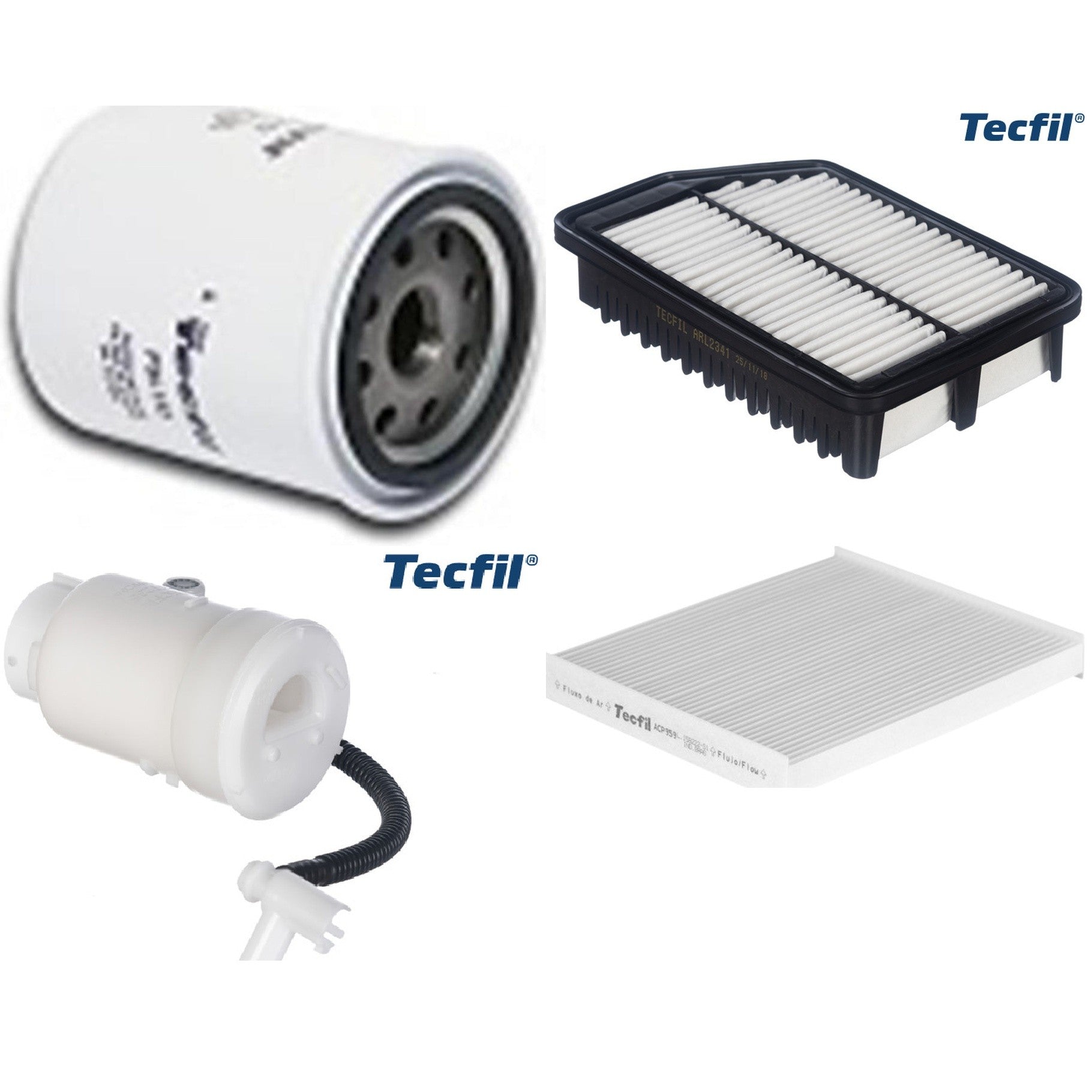 Kit Filtros de Ar do Motor, Óleo, Cabine e Combustível - Tecfil - ACP959 / ARL2341 / FBT2357 / PSL152 - (1)