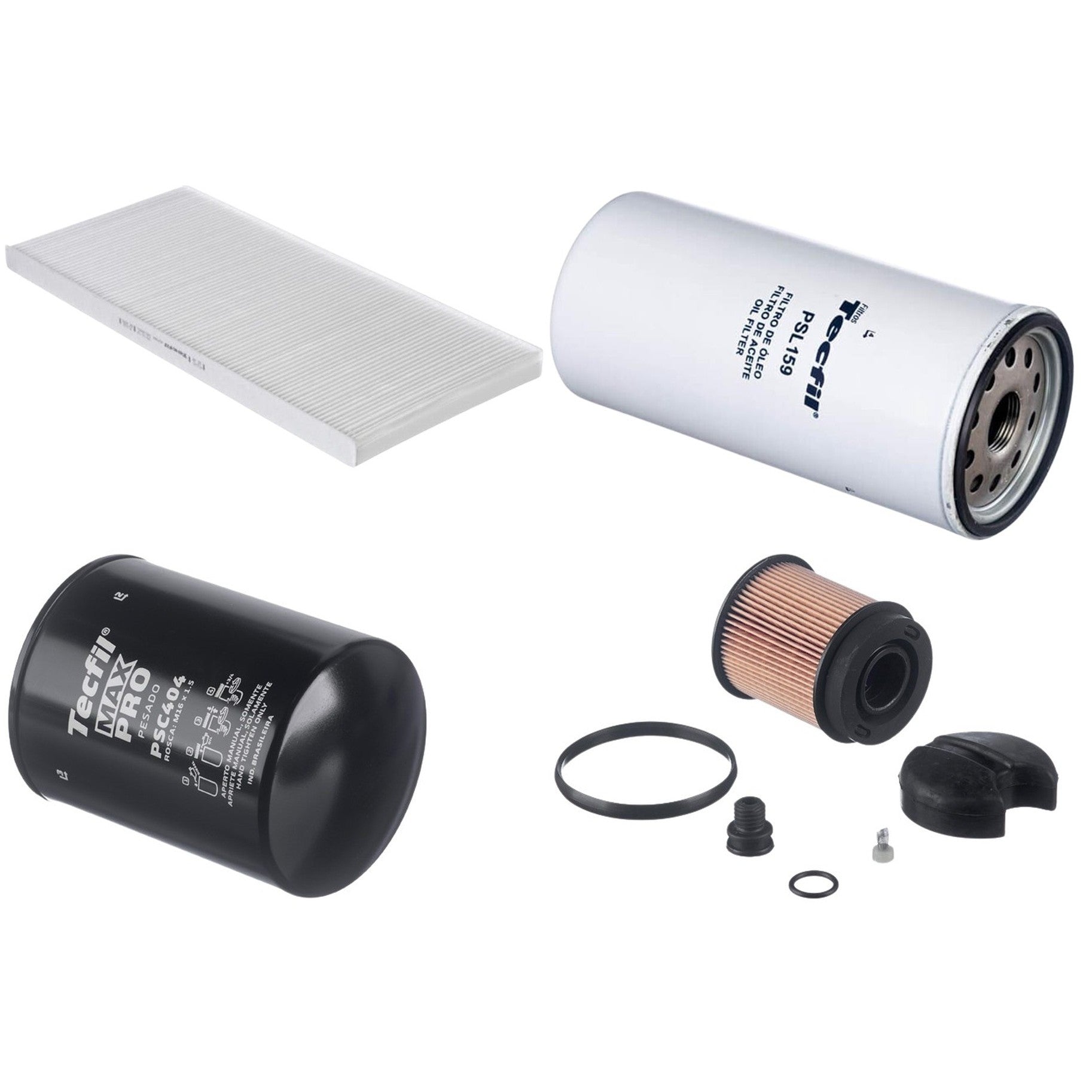 Kit Filtros de Ar do Motor, Óleo, Cabine e Combustível - Tecfil - ACP966 / PEA178 / PSC404 / PSL159 - (1)