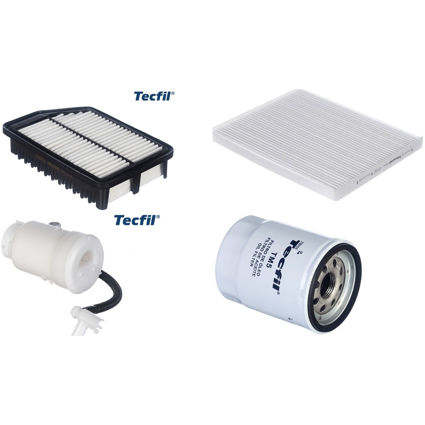 Kit Filtro de Ar, Combustível, Óleo e Ar Condicionado - Tecfil - ACP982 / ARL2341 / FBT2357 / PSL55M-(TM5) - (1)