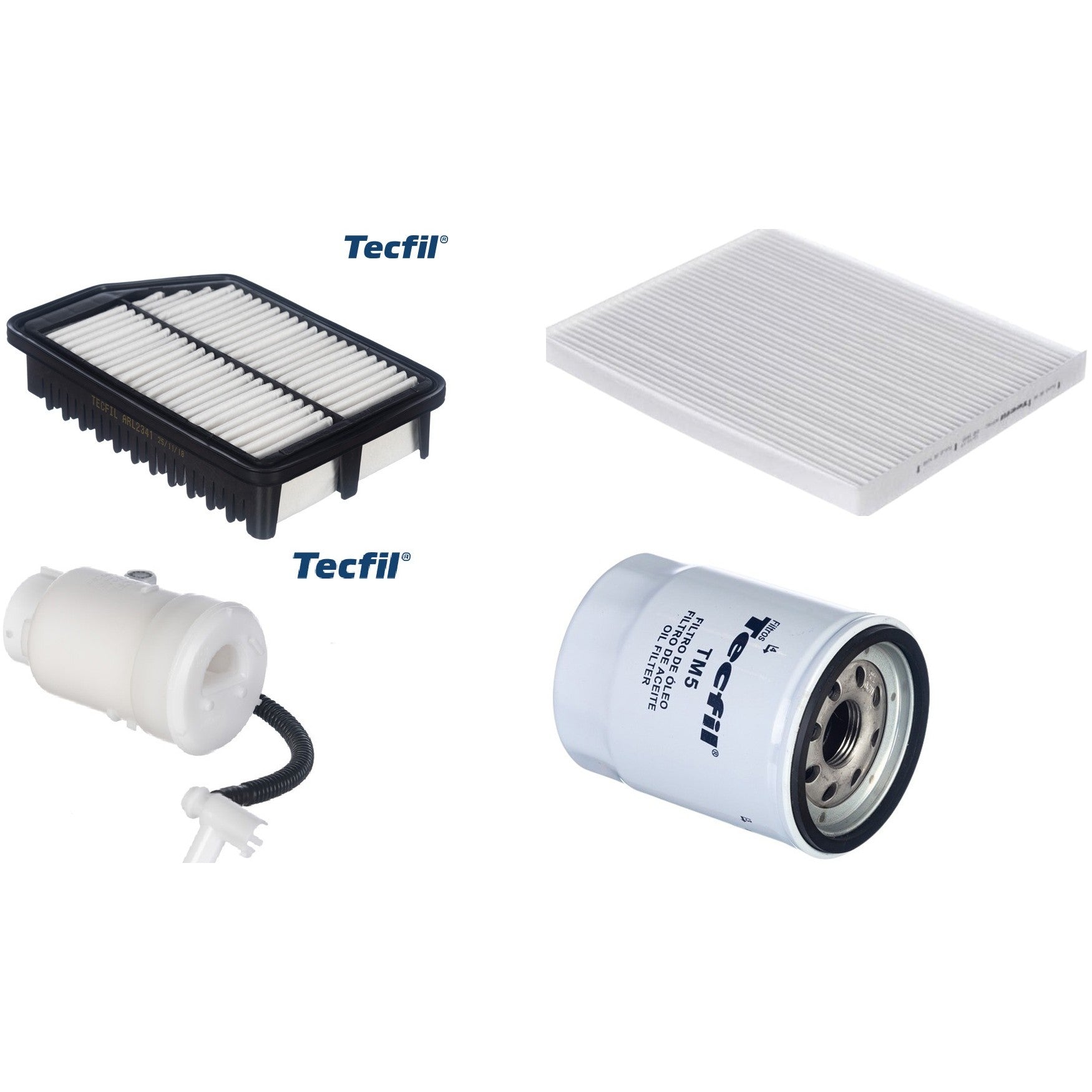 Kit Filtro de Ar, Combustível, Óleo e Ar Condicionado - Tecfil - ACP982 / ARL2341 / FBT2357 / PSL55M-(TM5) - (1)