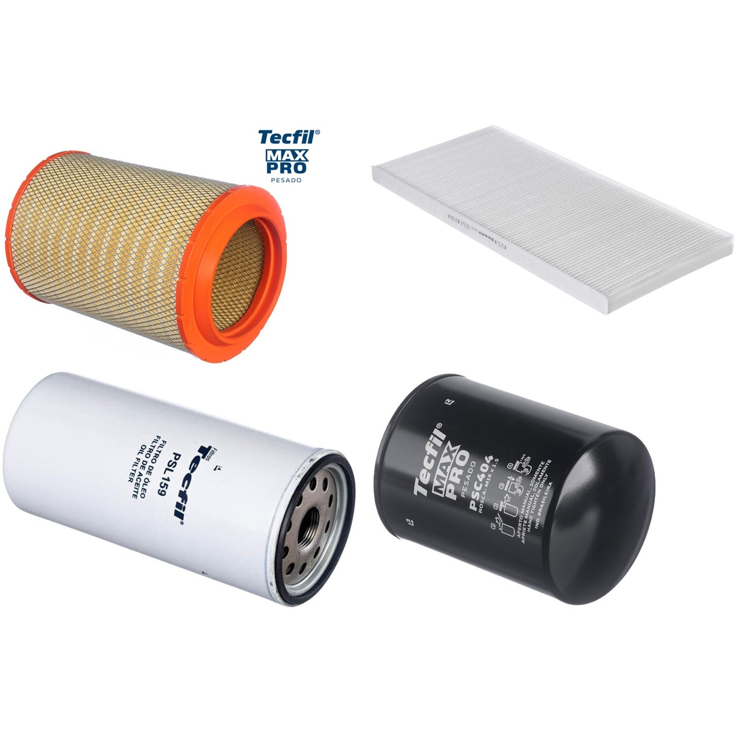 Kit Filtros de Ar do Motor, Óleo, Cabine e Combustível - Tecfil - ACP966 / ARS8235 / PSC404 / PSL159 - (1)