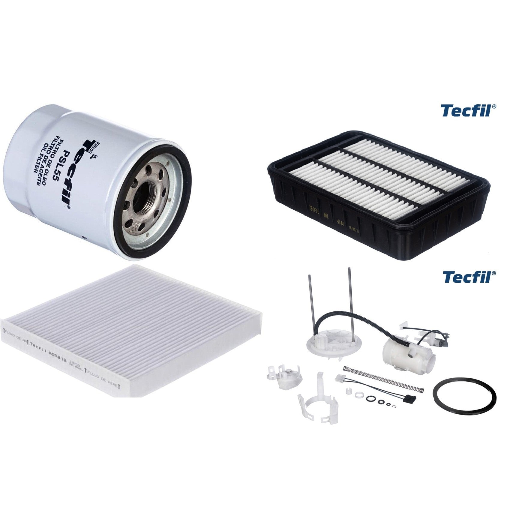Kit Filtro de Ar, Combustível, Óleo e Ar Condicionado - Tecfil - ACP816 / ARL4144 / FBT2366 / PSL55 - (1)