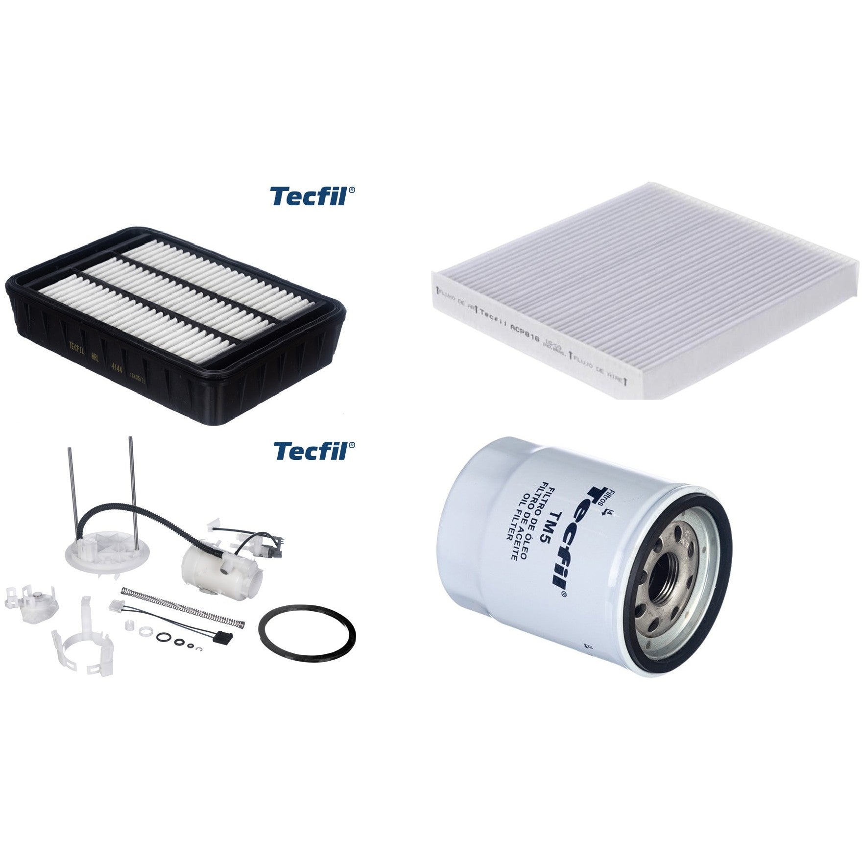 Kit Filtro de Ar, Combustível, Óleo e Ar Condicionado - Tecfil - ACP816 / ARL4144 / FBT2366 / PSL55M-(TM5) - (1)