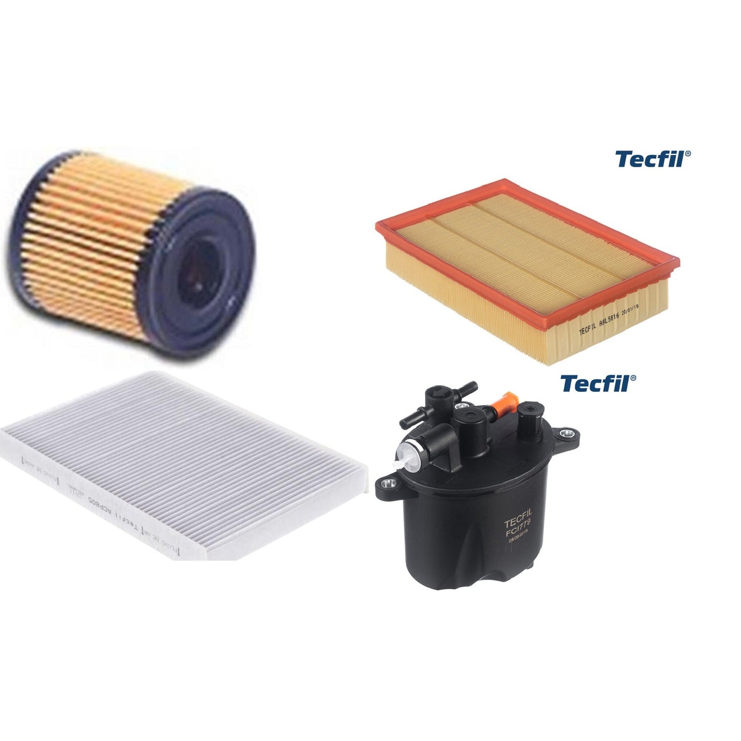 Kit Filtros de Ar do Motor, Óleo, Cabine e Combustível - Tecfil - ACP805 / ARL5816 / FCI779 / PEL108 - (1)