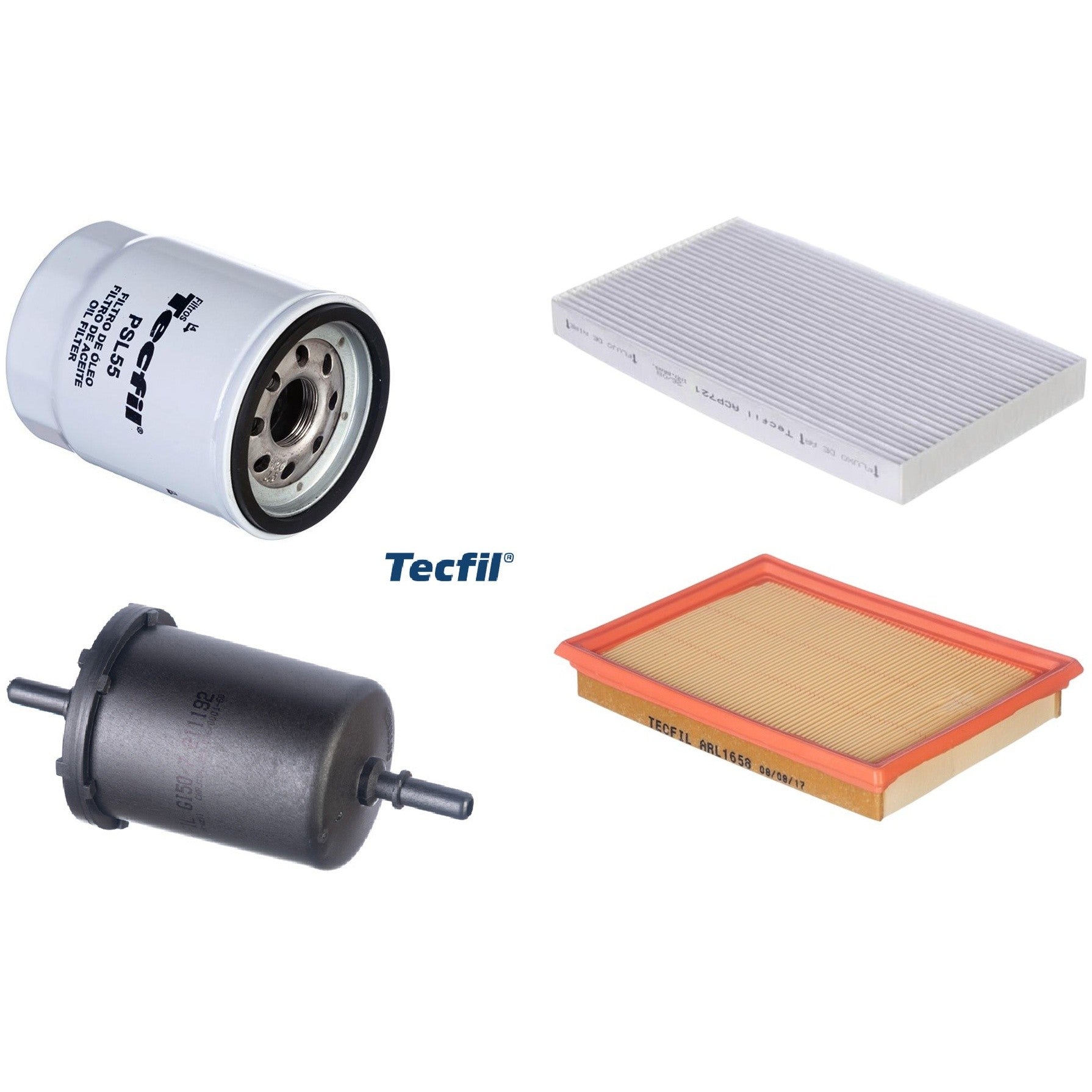 Kit Filtros de Ar do Motor, Óleo, Cabine e Combustível - Tecfil - ACP721 / ARL1658 / GI50/7 / PSL55 - (1)