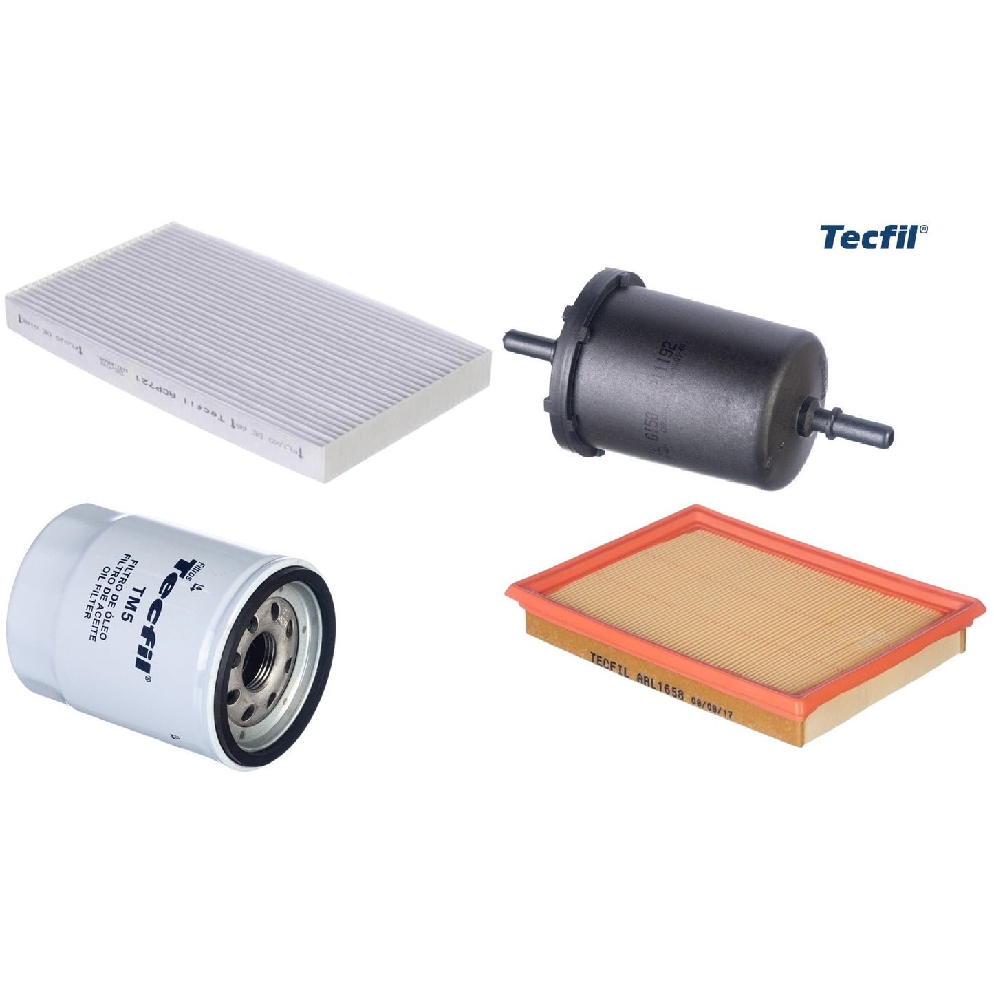 Kit Filtros de Ar do Motor, Óleo, Cabine e Combustível - Tecfil - ACP721 / ARL1658 / GI50/7 / PSL55M-(TM5) - (1)