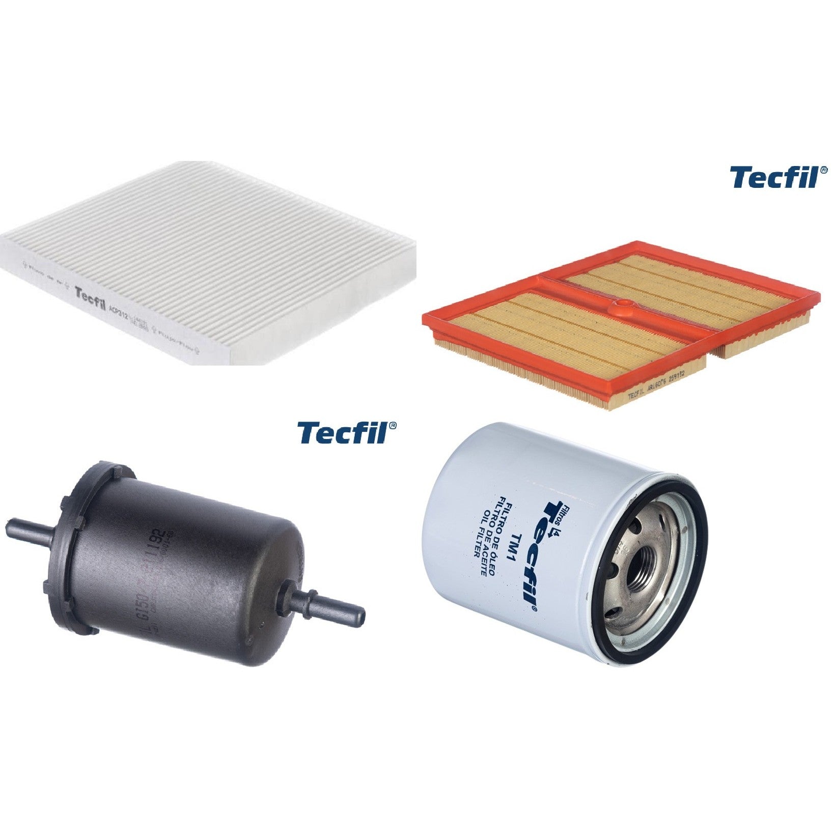 Kit Filtros de Ar do Motor, Óleo, Cabine e Combustível - Tecfil - ACP312 / ARL6076 / GI50/7 / PSL34M-(TM1) - (1)