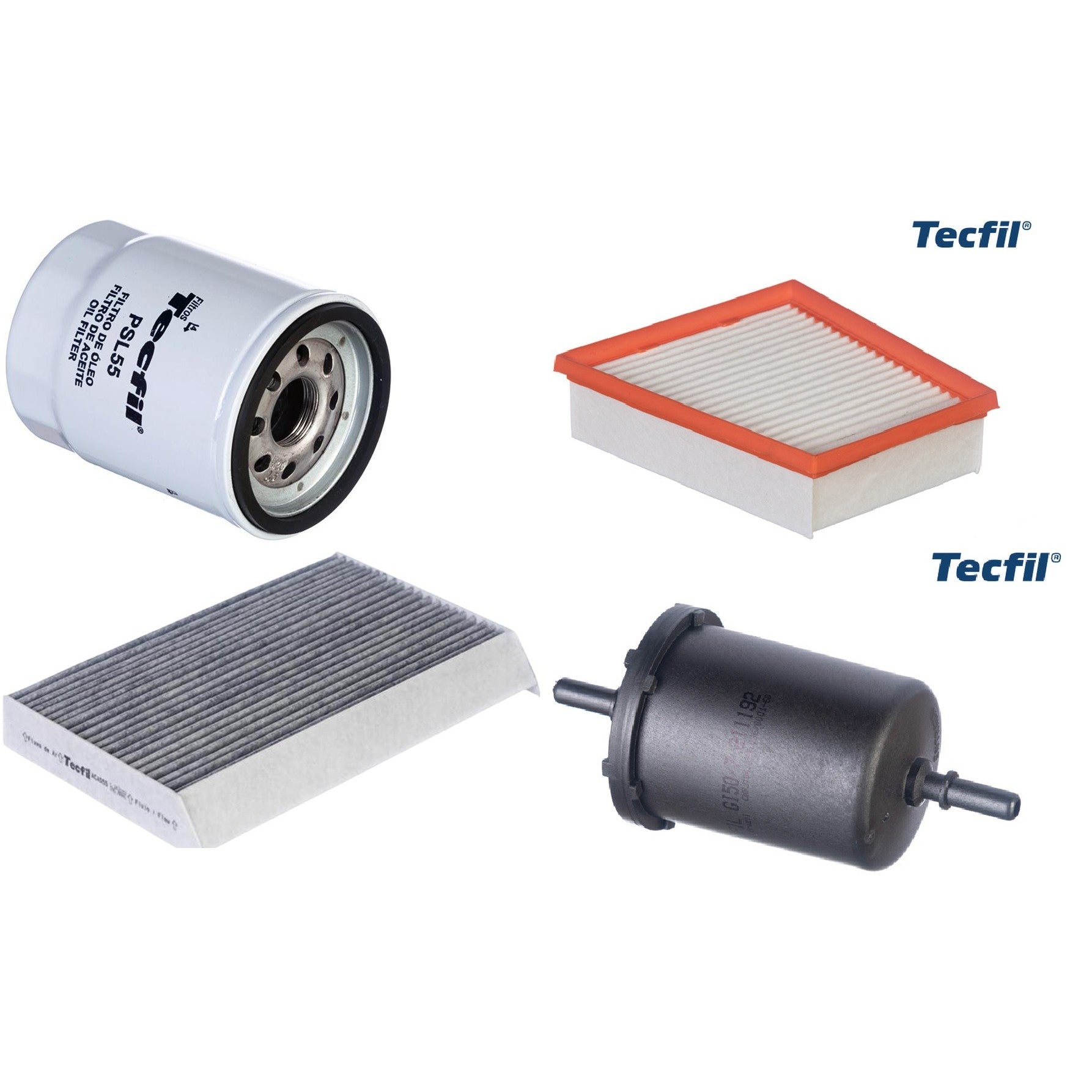Kit Filtros de Ar do Motor, Óleo, Cabine e Combustível - Tecfil - ACA555 / ARL5143 / GI50/7 / PSL55 - (1)