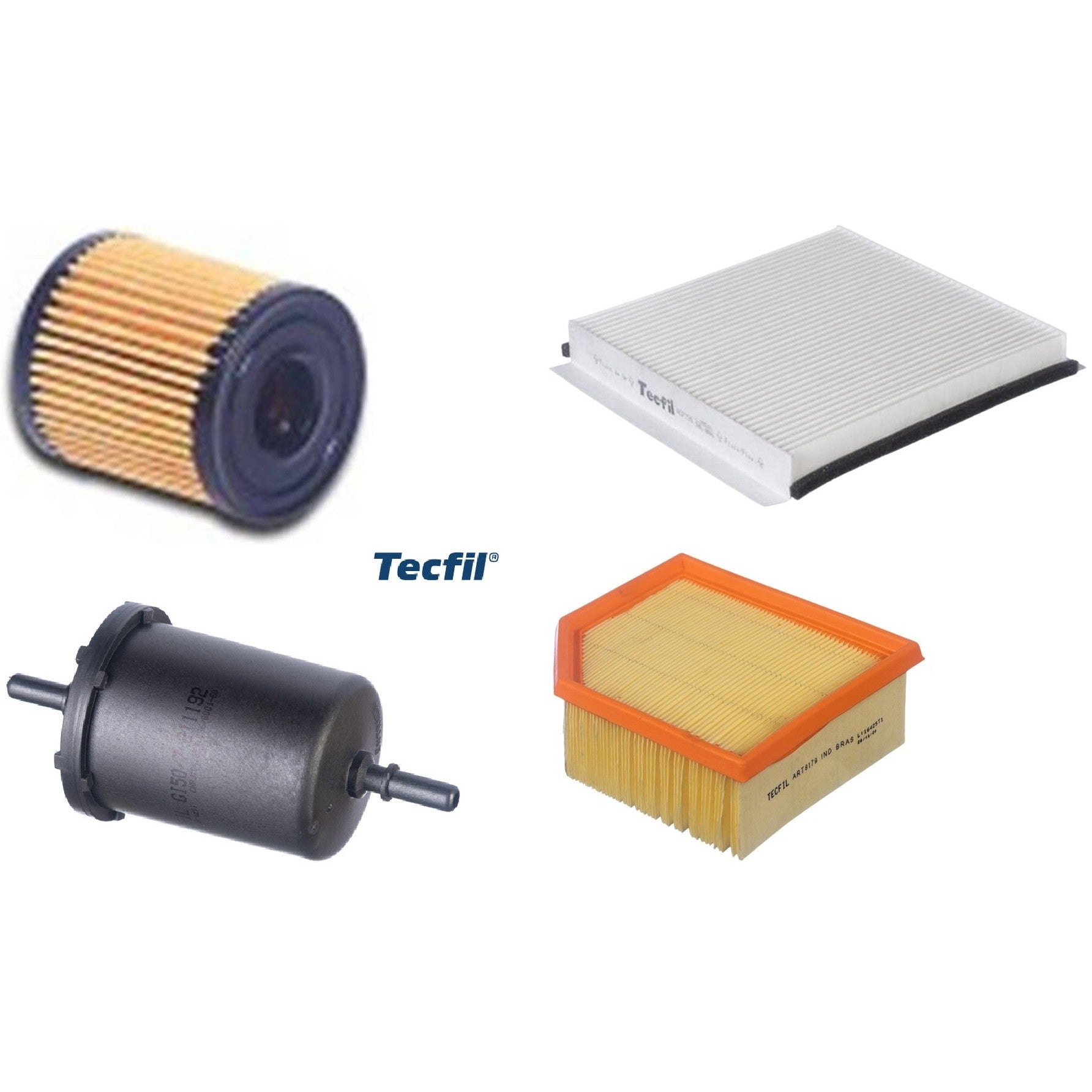 Kit Filtros de Ar do Motor, Óleo, Cabine e Combustível - Tecfil - ACP796 / ART8179 / GI50/7 / PEL108 - (1)