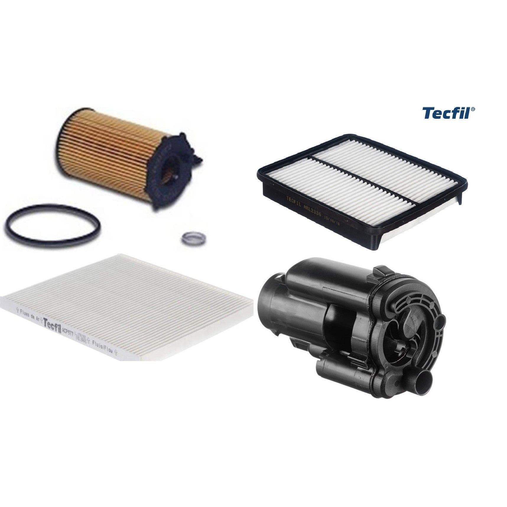 Kit Filtro de Ar, Combustível, Óleo e Ar Condicionado - Tecfil - ACP977 / ARL2336 / FBT2370 / PEL722 - (1)